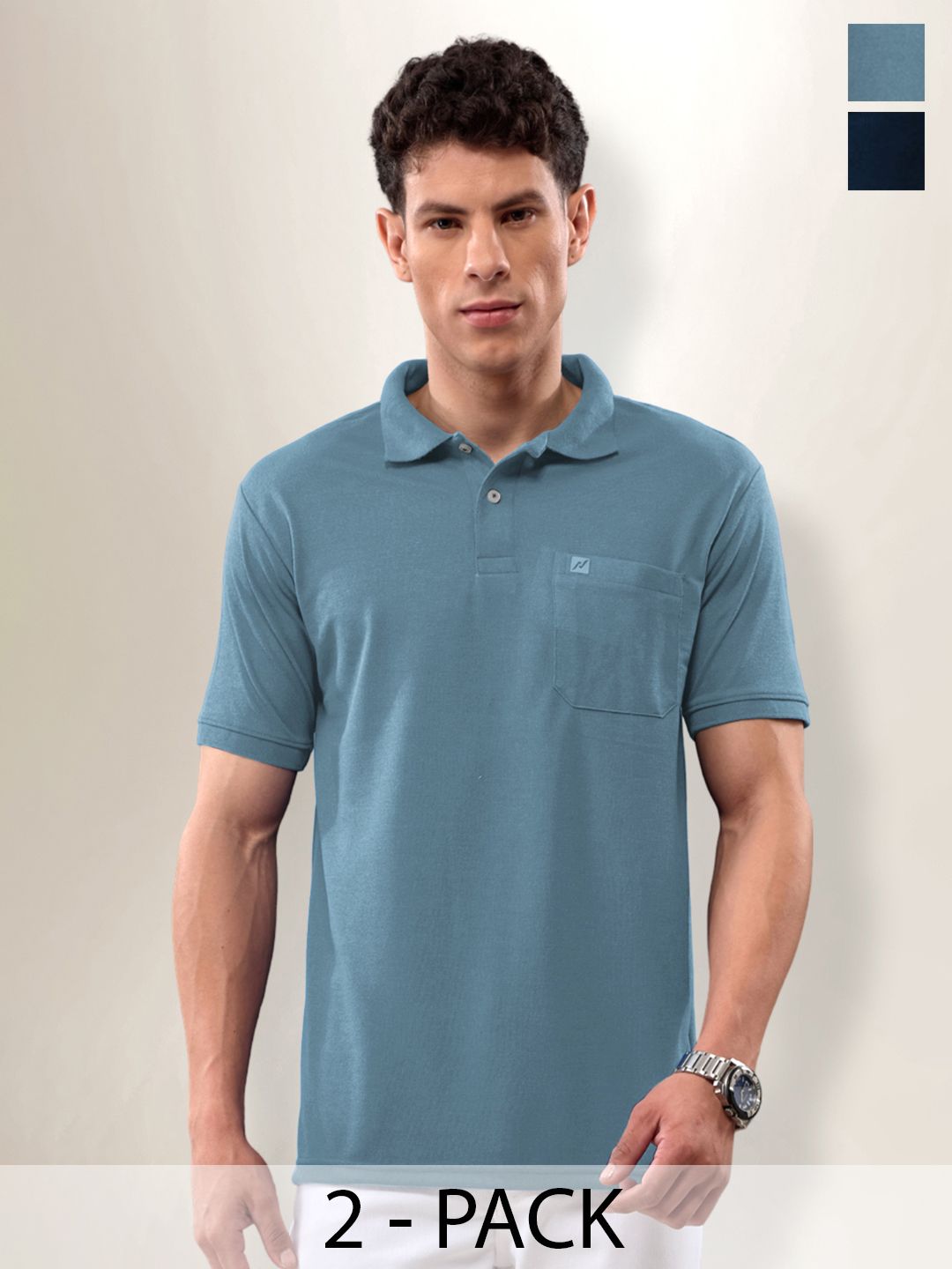 LUX NITRO Pack Of 2 Polo Collar Anti Odour Sports T-shirt