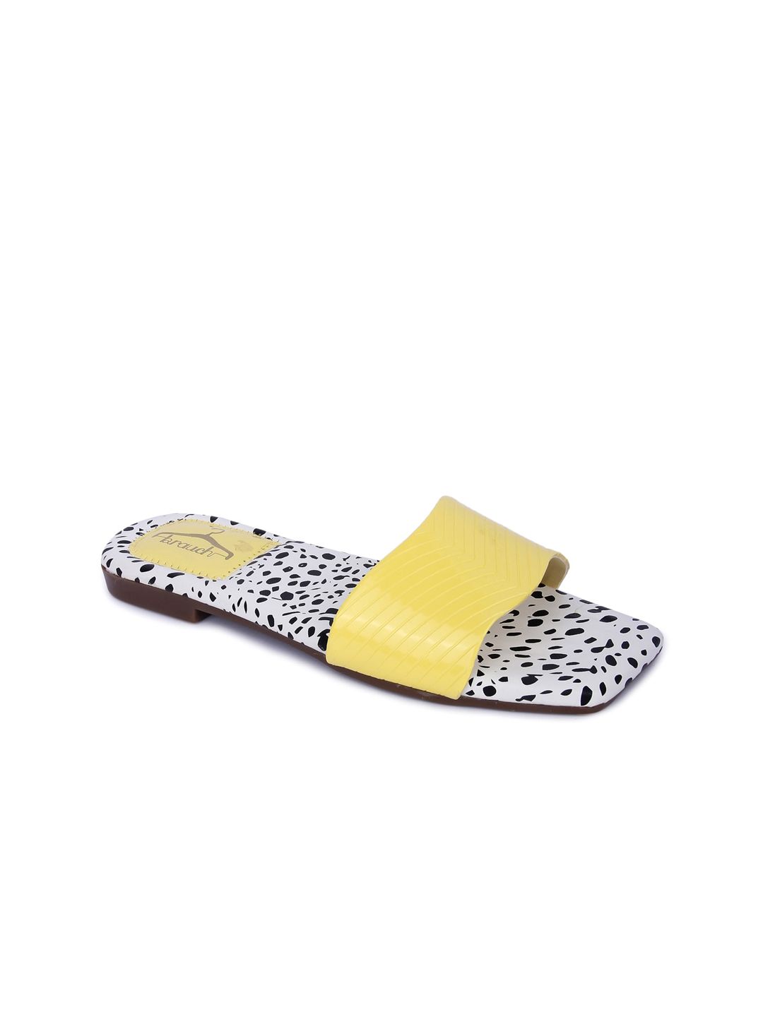 Brauch Women Yellow Printed Open Toe Flats Price in India