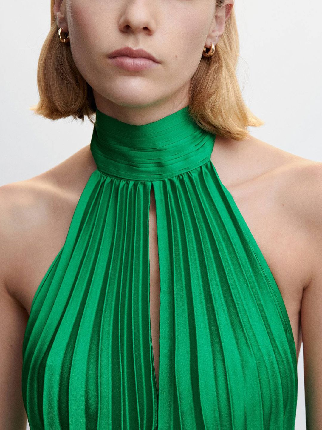 mango pleated halter neck dress Mango Women's Halter-Neck Pleated Dress