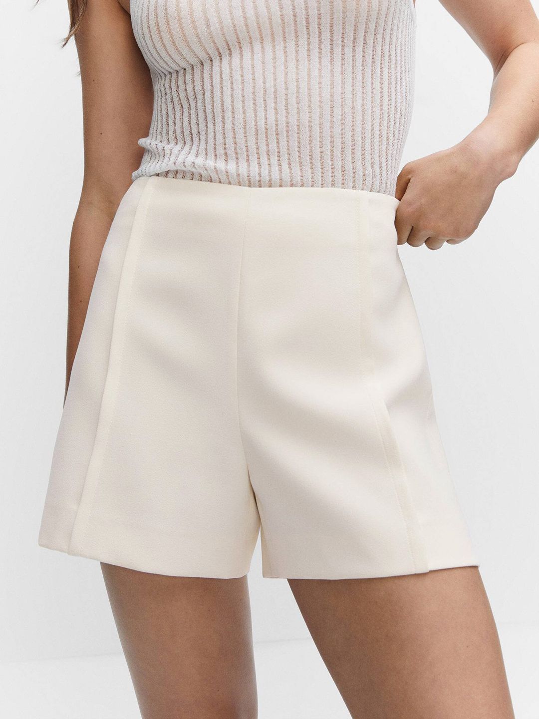 MANGO Women Solid Shorts Price in India