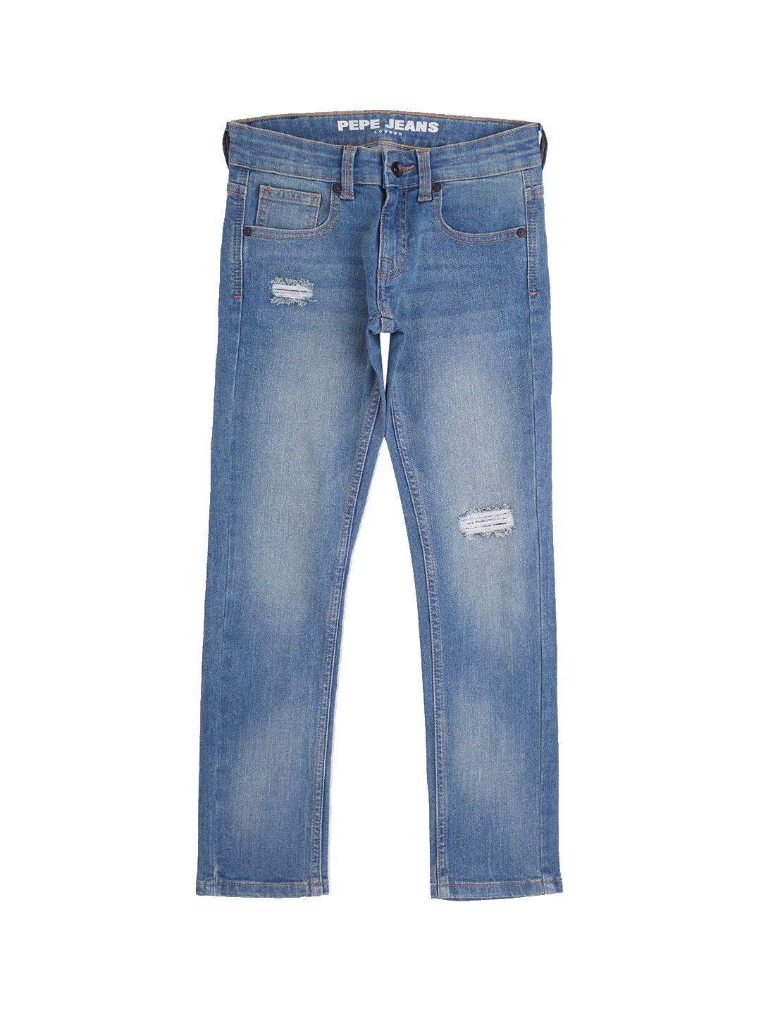 Pepe Jeans Boys Slim Fit Mildly Distressed Heavy Fade Stretchable Jeans