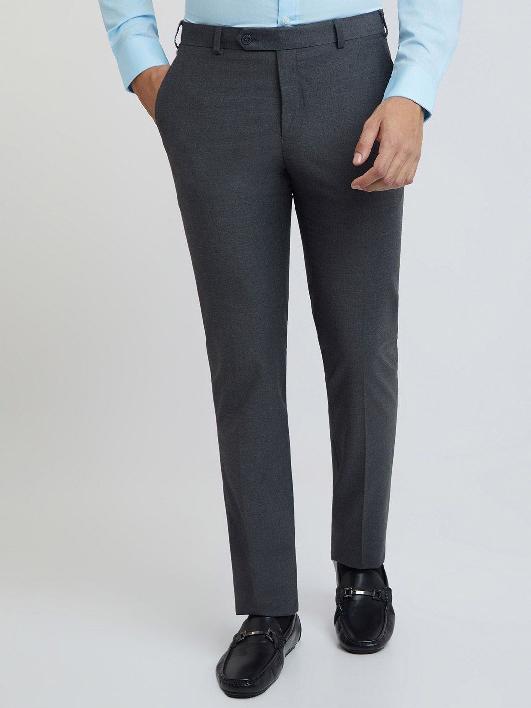Raymond Men Solid Slim Fit Formal Trousers