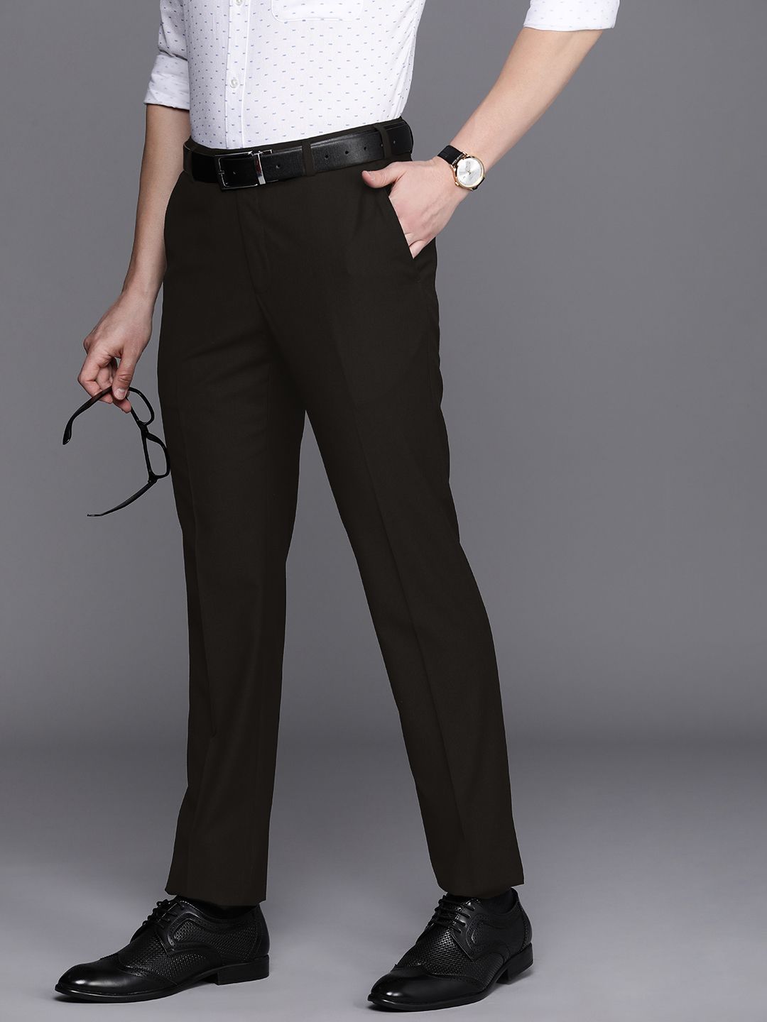Raymond Men Mid-Rise Slim Fit Trousers