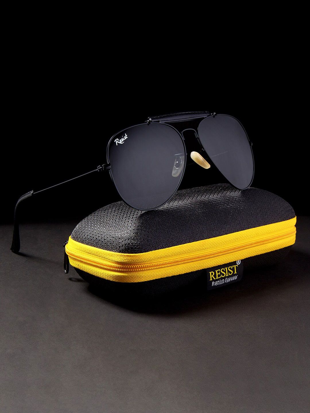 RESIST EYEWEAR Lens & Aviator Sunglasses With UV Protected Lens HUNTER BF BLACK1