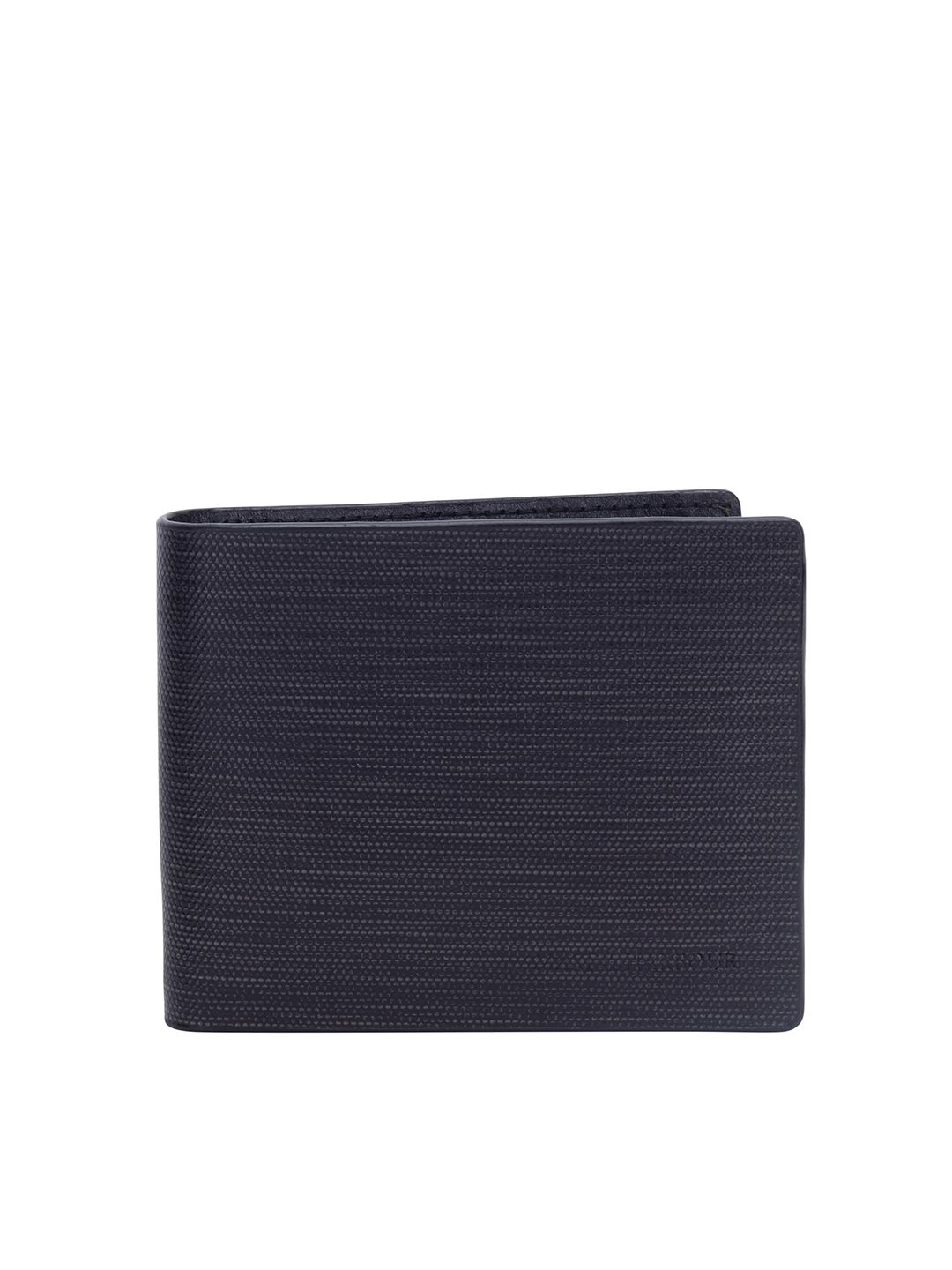 Mast & Harbour Men Black Leather Two Fold Wallet
