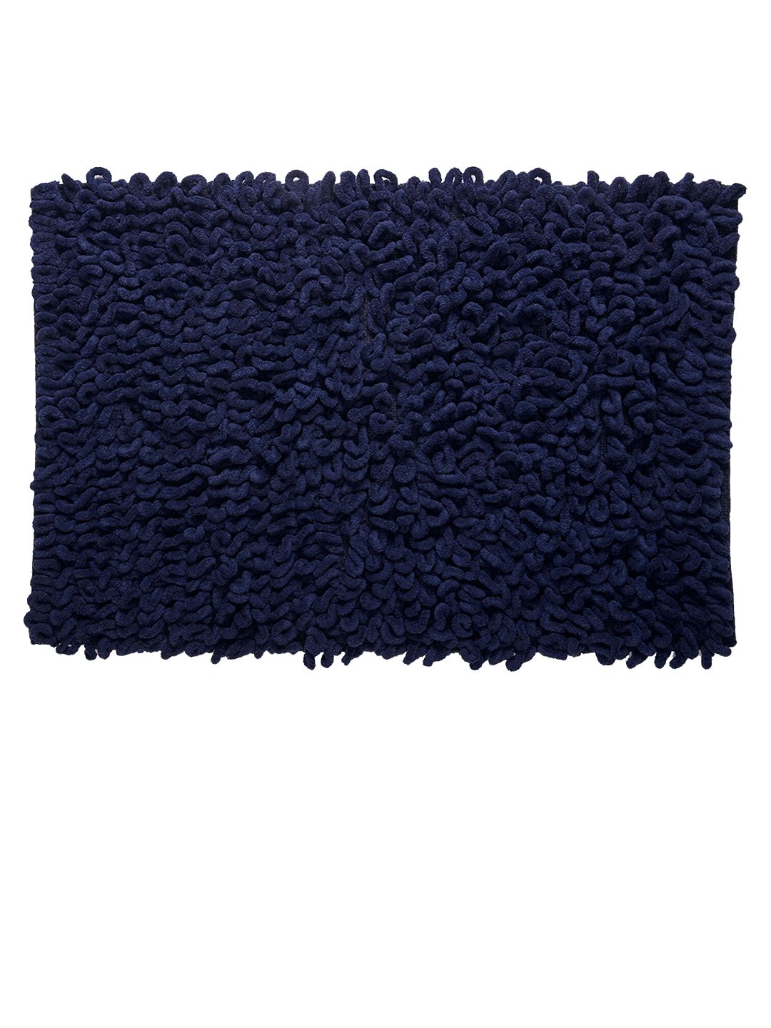 The Label Life Navy-Blue Textured 1000 GSM Cotton Bath Mat