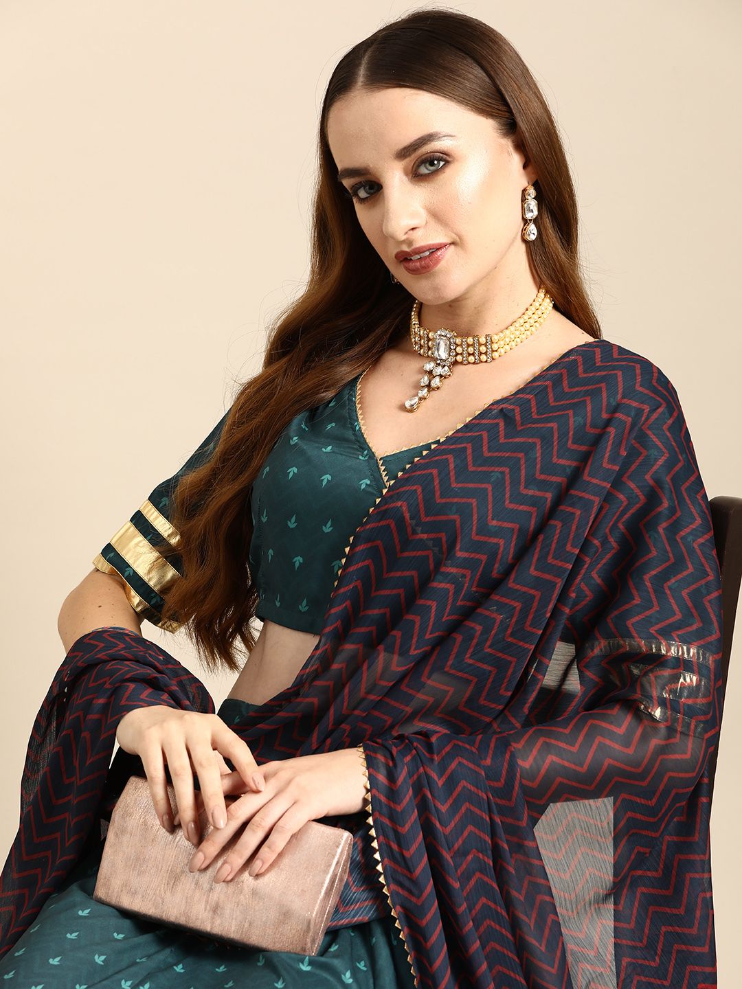 Sangria Ethnic Motifs Print Ready to Wear Lehenga & Choli With Dupatta Price in India