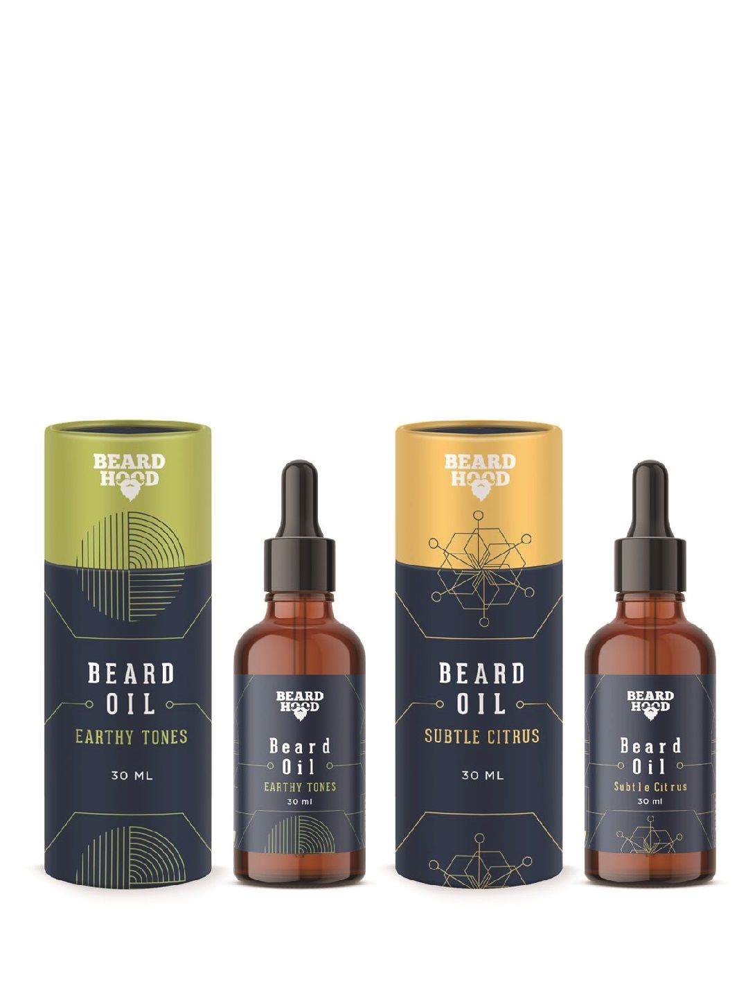 Beardhood Earthy Tones & Subtle Citrus Pack of 2 Beard Oils 30 ml