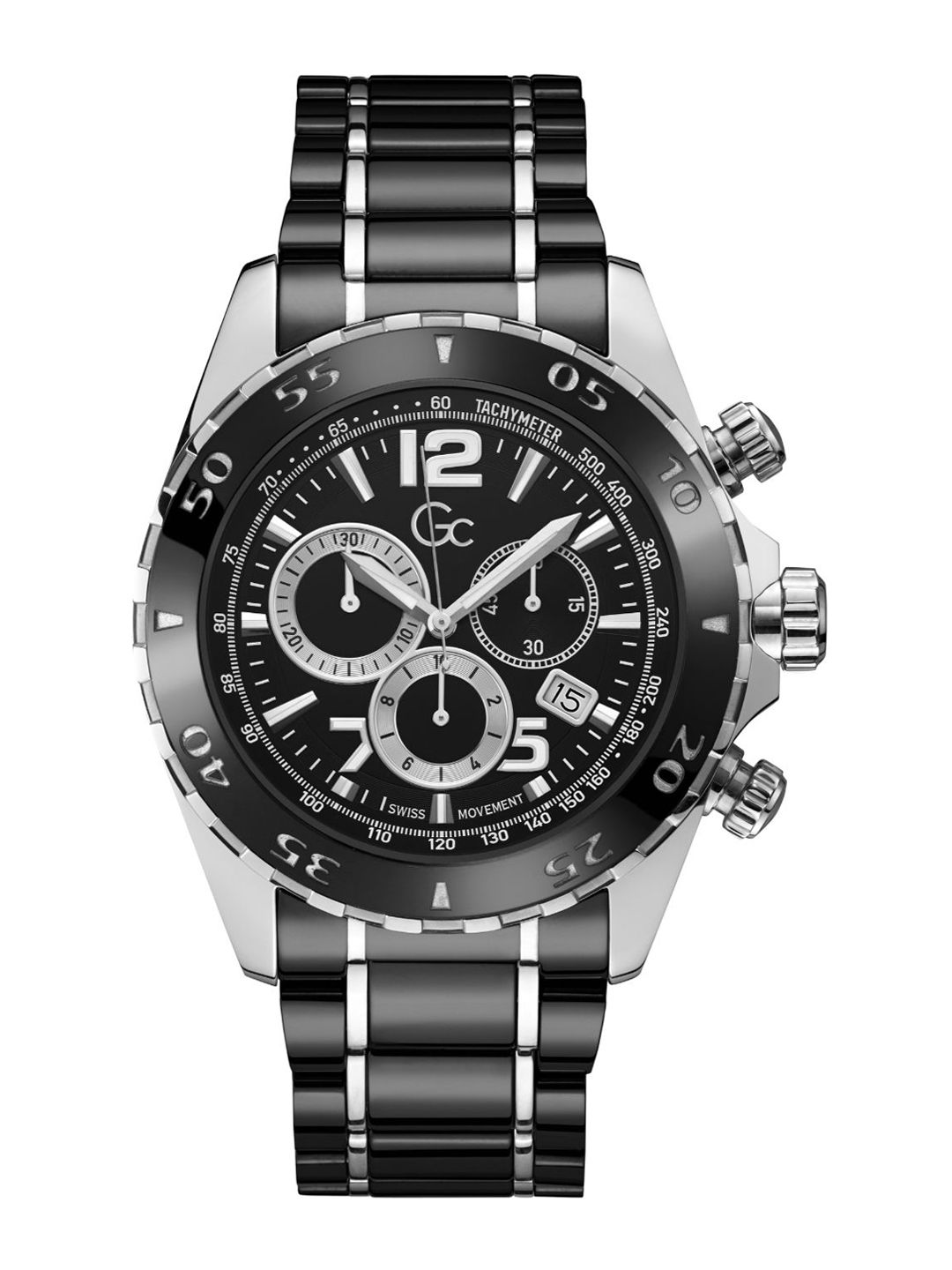 GC Guess Collection Round 45mm Black Dial Analog Men Watch - Y02015G2MF