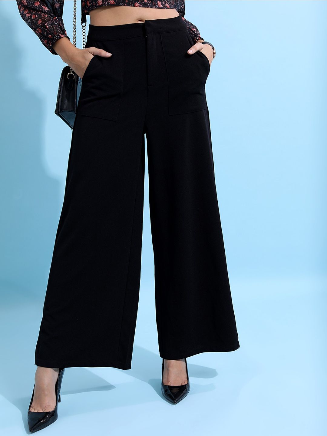 KETCH Women Mid Rise Wide Leg Trouser Price in India