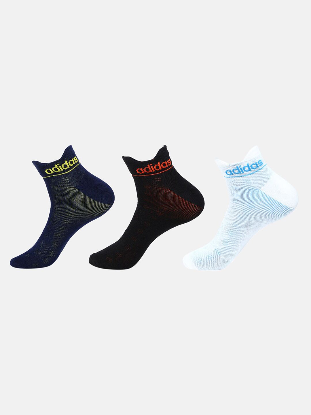 ADIDAS Men Pack of 3 Flat Knit Lowcut Ankle-Length Socks