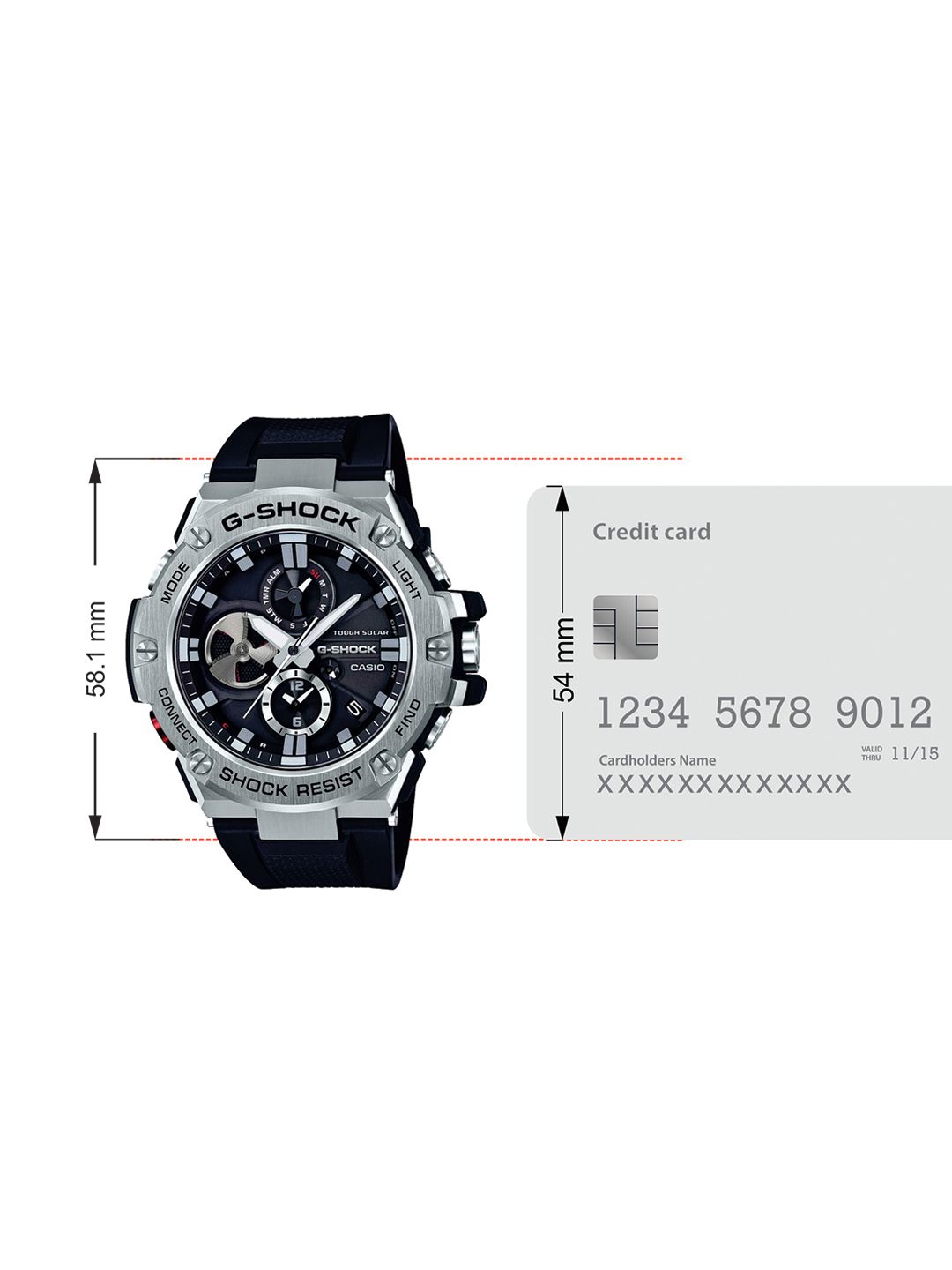 Buy CASIO Men G-Shock GST-B100-1ADR Metal Ip Black Analog Dial