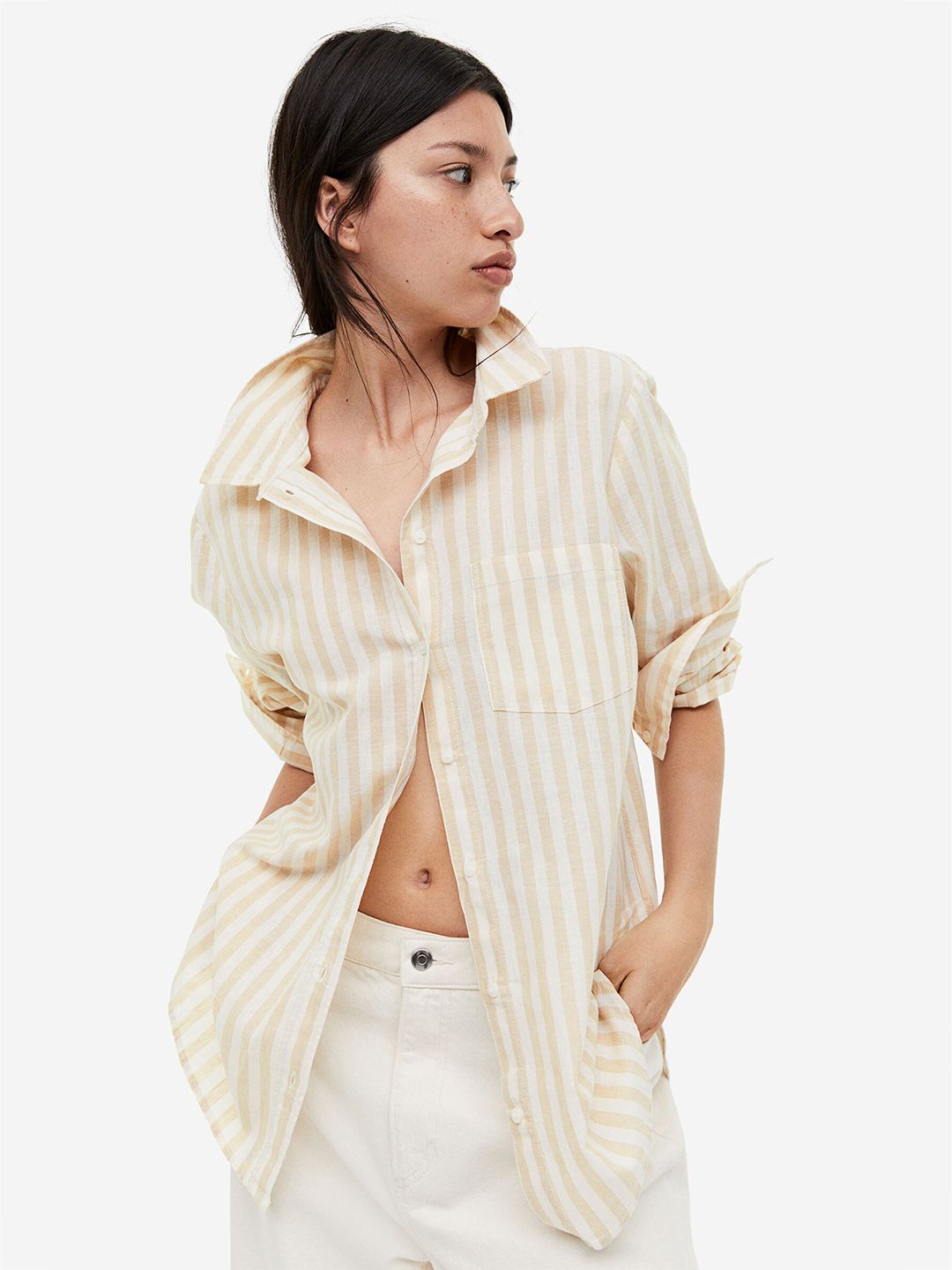 H&M Linen-Blend Shirt Price in India
