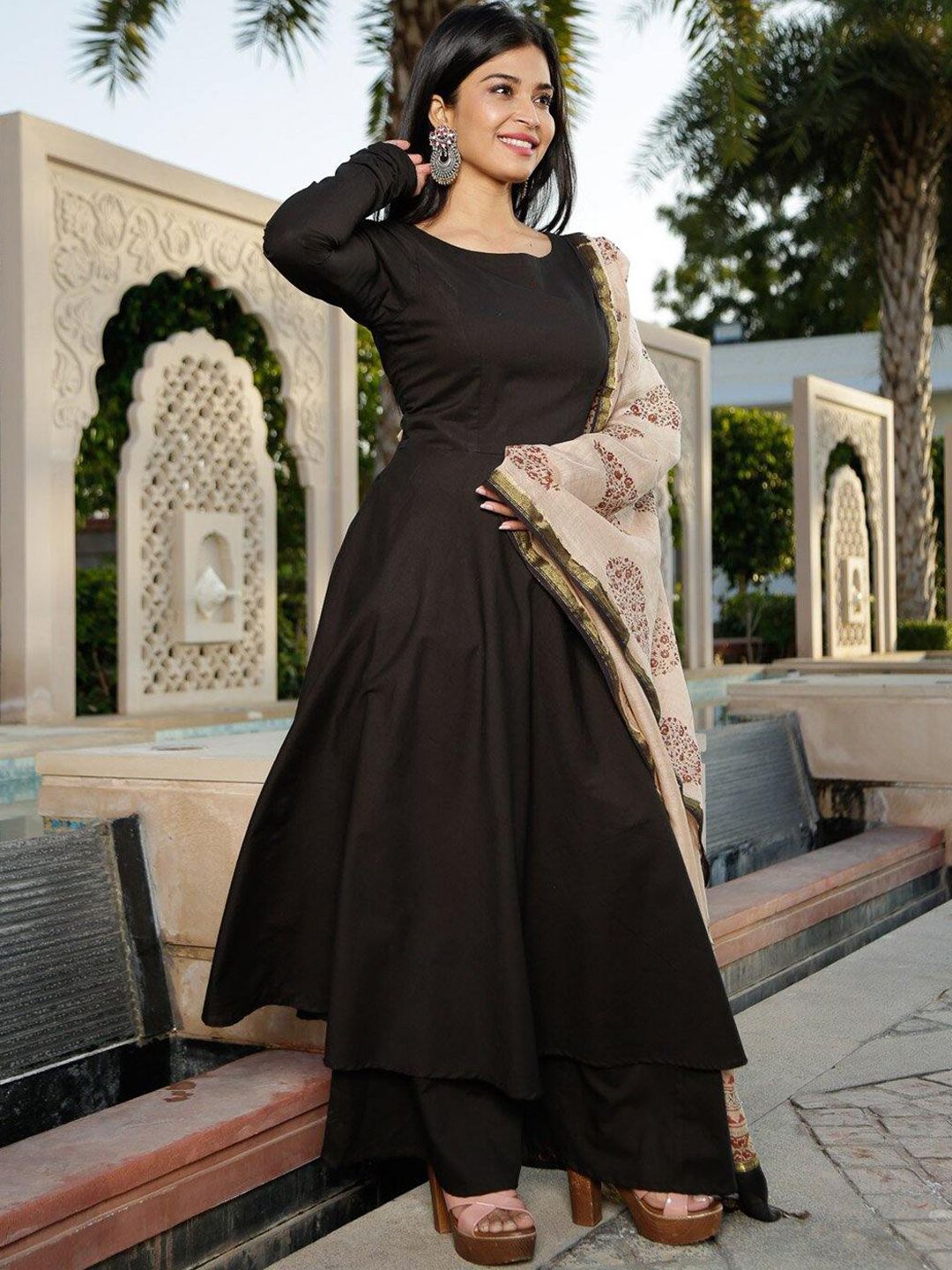 Ambraee Empire Kurta with Palazzos & Dupatta Price in India