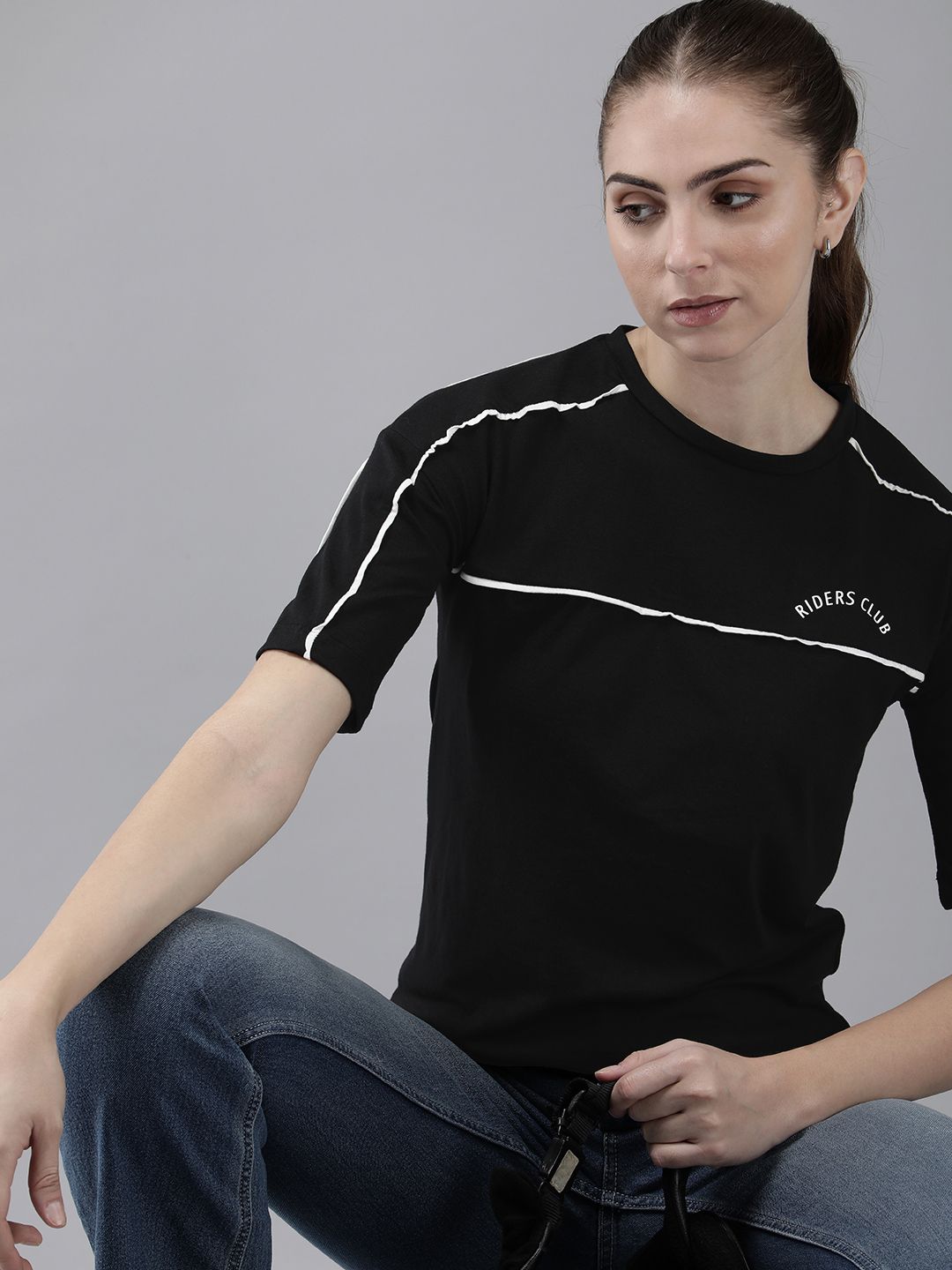 Roadster Striped T-shirt Price in India