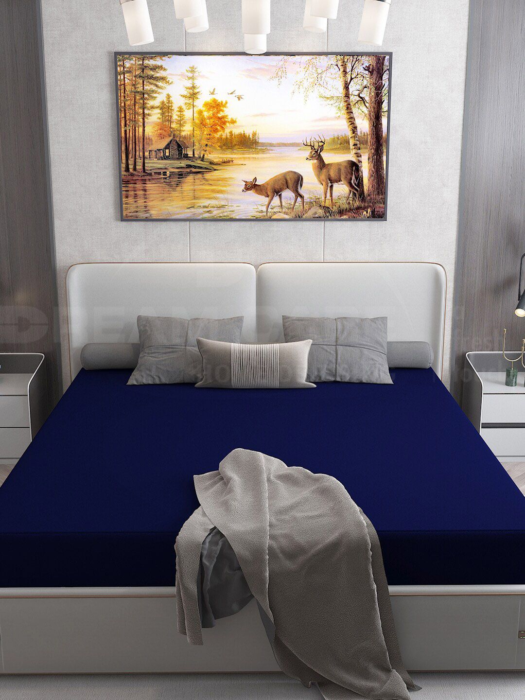DREAM CARE Blue Queen Waterproof Mattress Protector