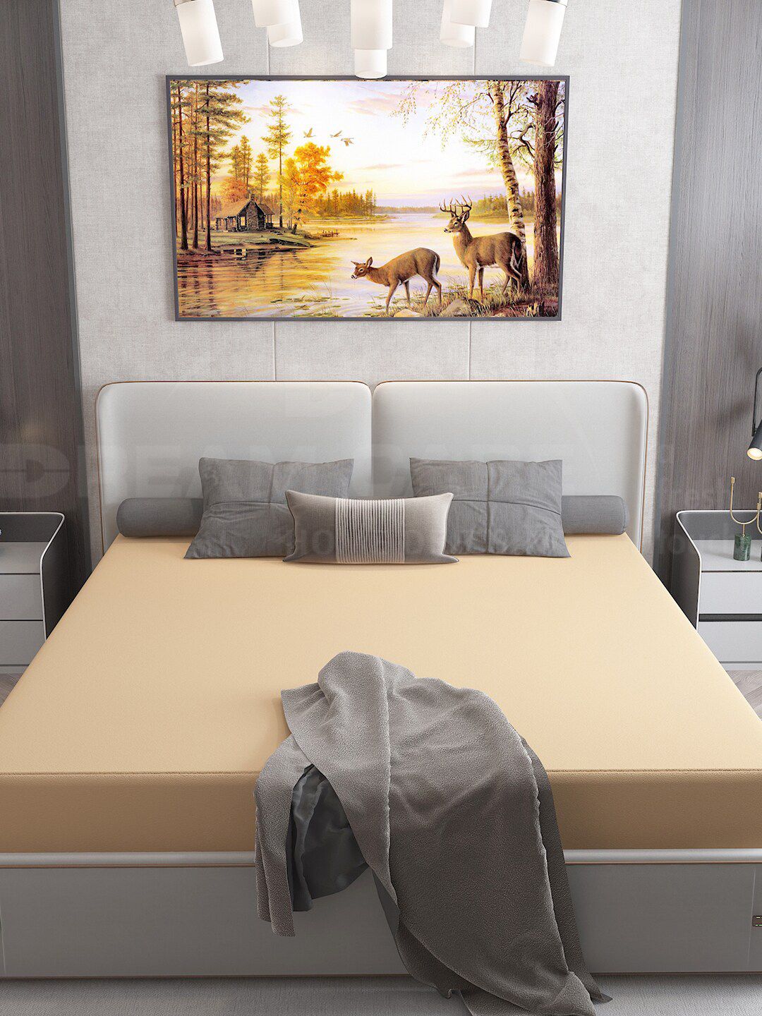 DREAM CARE Cotts Wonder Beige Waterproof Double King Mattress Protector