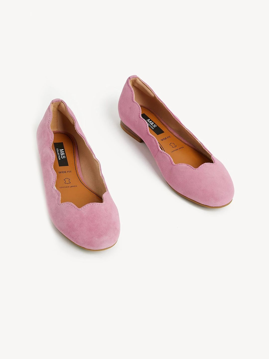 Marks & Spencer Women Round Toe Scallop Ballerinas