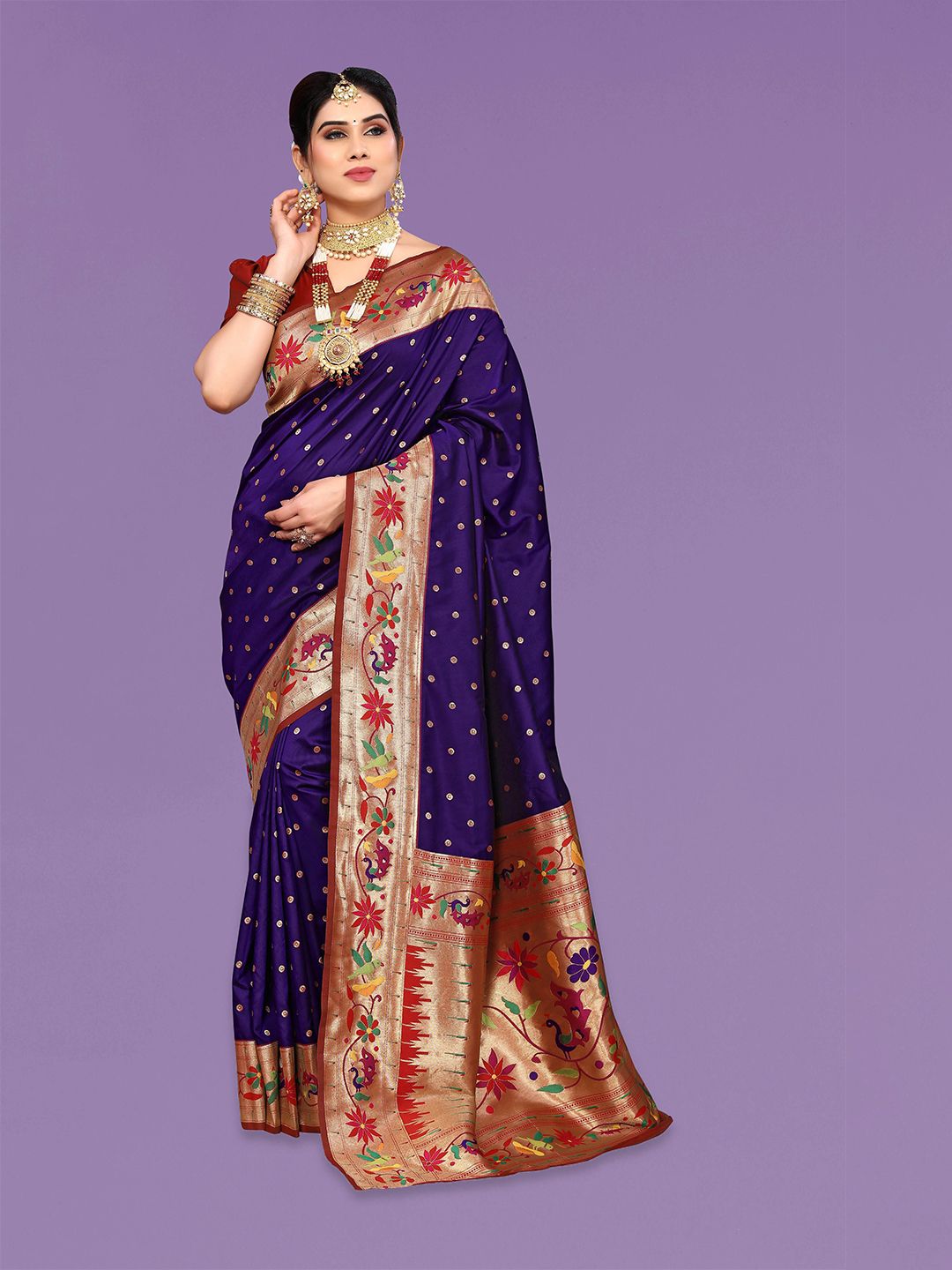 Ekta Textiles Woven Design Zari Pure Silk Celebrity Banarasi Saree Price in India