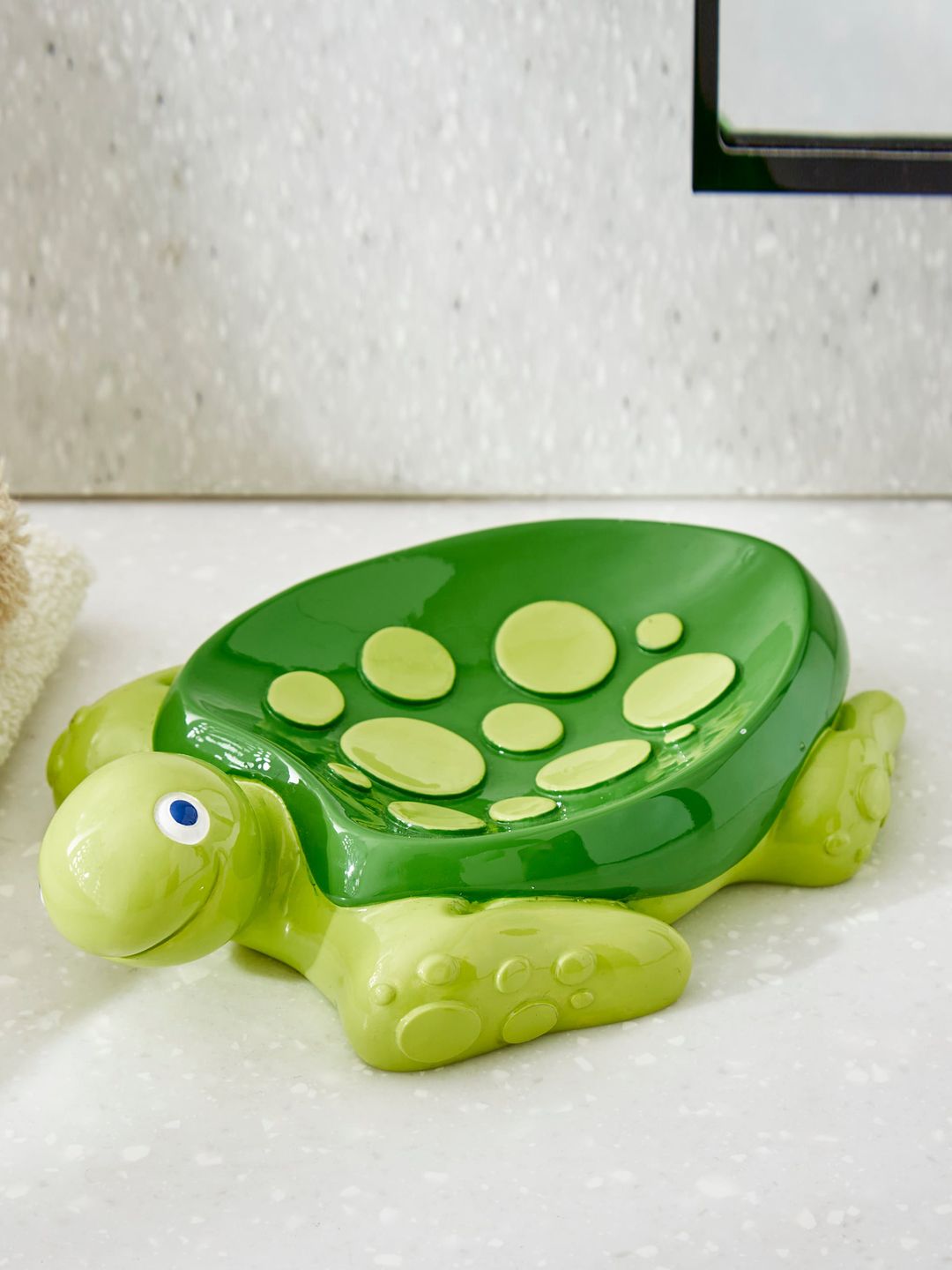 Home Centre Corsica Green Textured Soap Dish