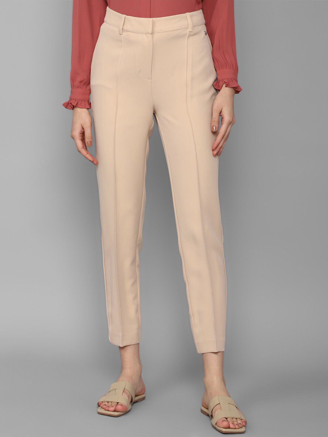 Allen Solly Woman Mid-Rise Cropped Trousers Price in India