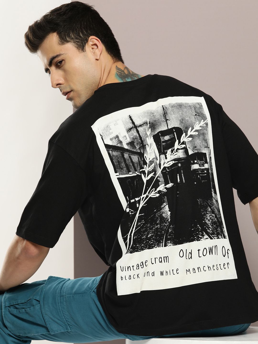 Kook N Keech Graphic Printed Drop-Shoulder Sleeves Pure Cotton Oversized T-shirt