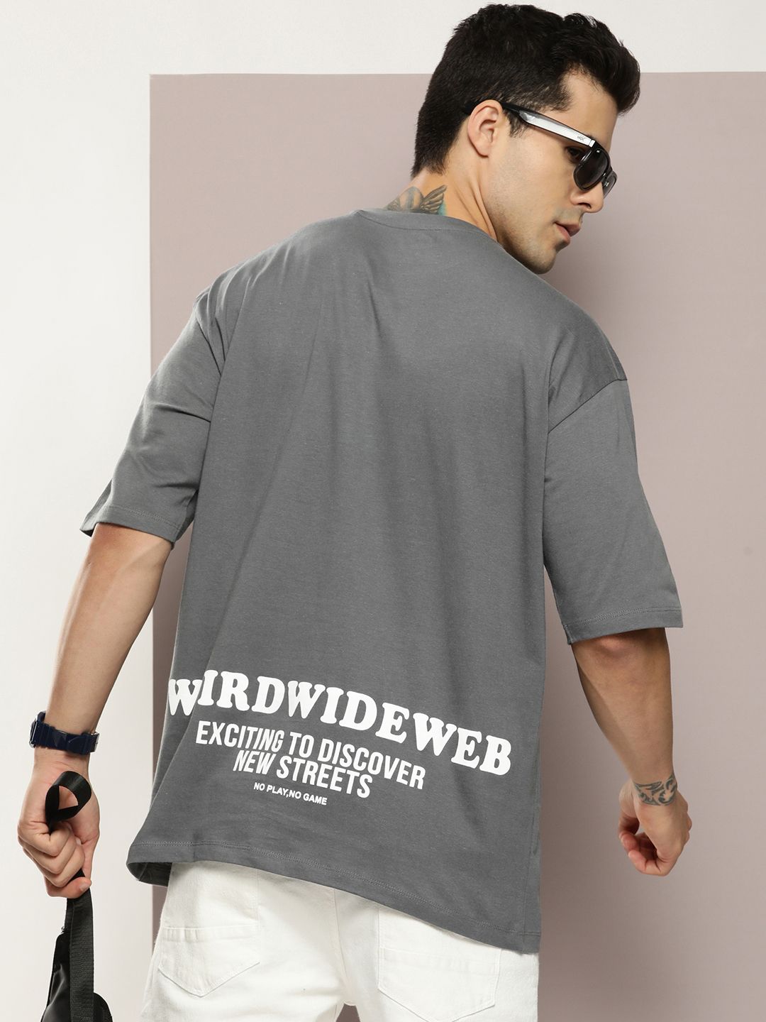 Kook N Keech Typography Printed Drop-Shoulder Sleeves Pure Cotton Oversized T-shirt