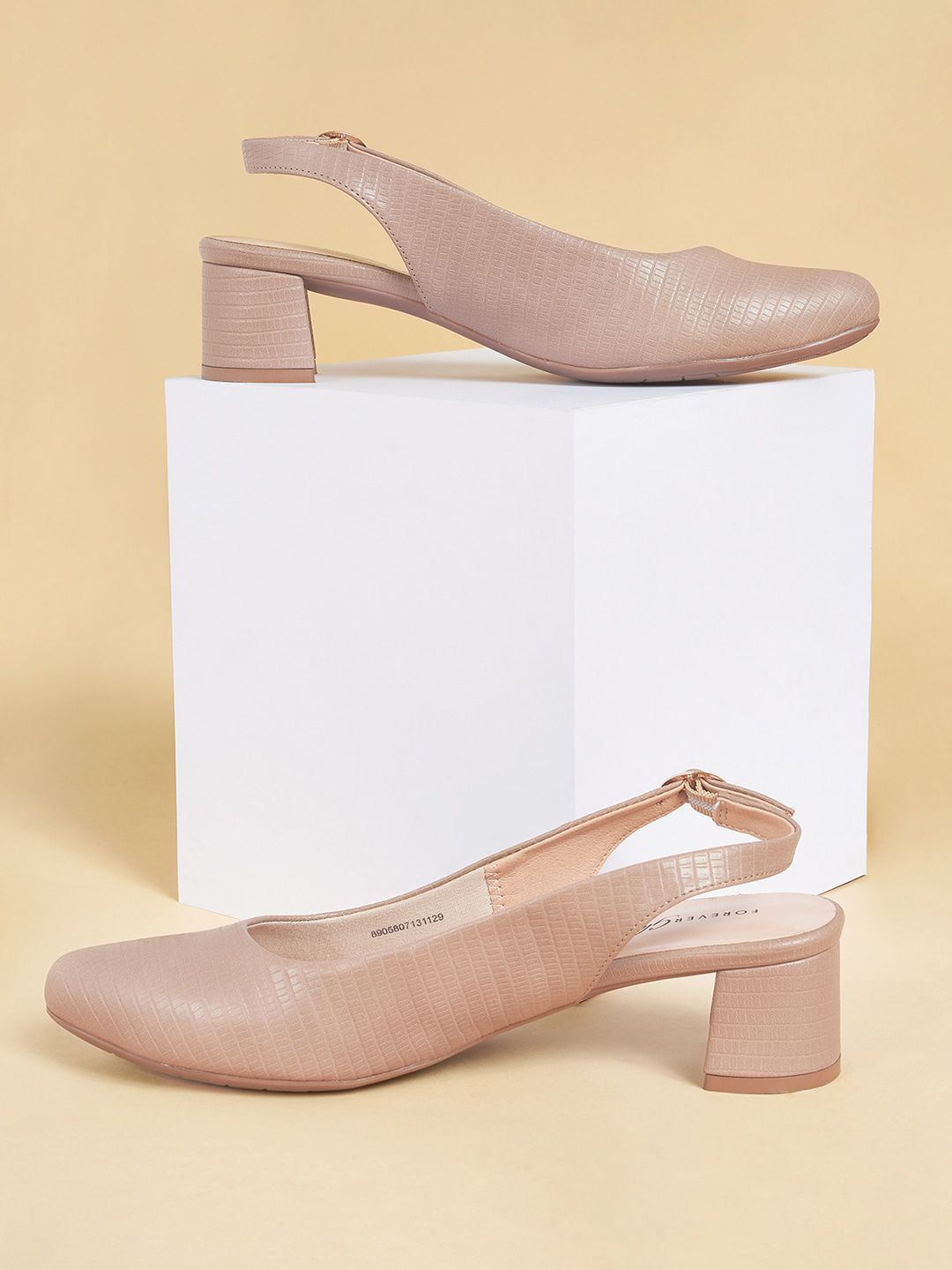 Forever Glam by Pantaloons Textured Block Heels Mules