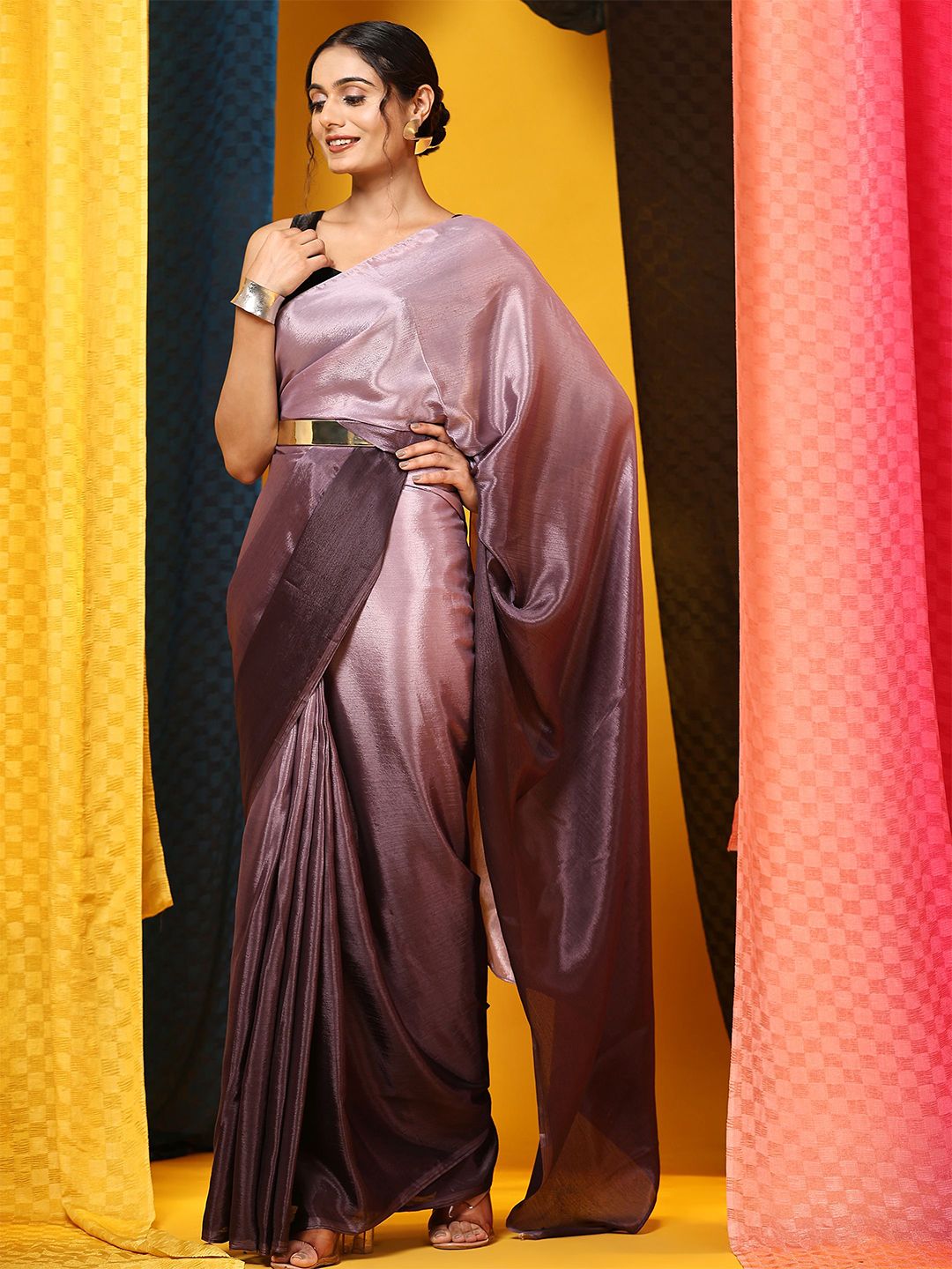 RACHNA Ombre Poly Chiffon Ready To Wear Saree Price in India