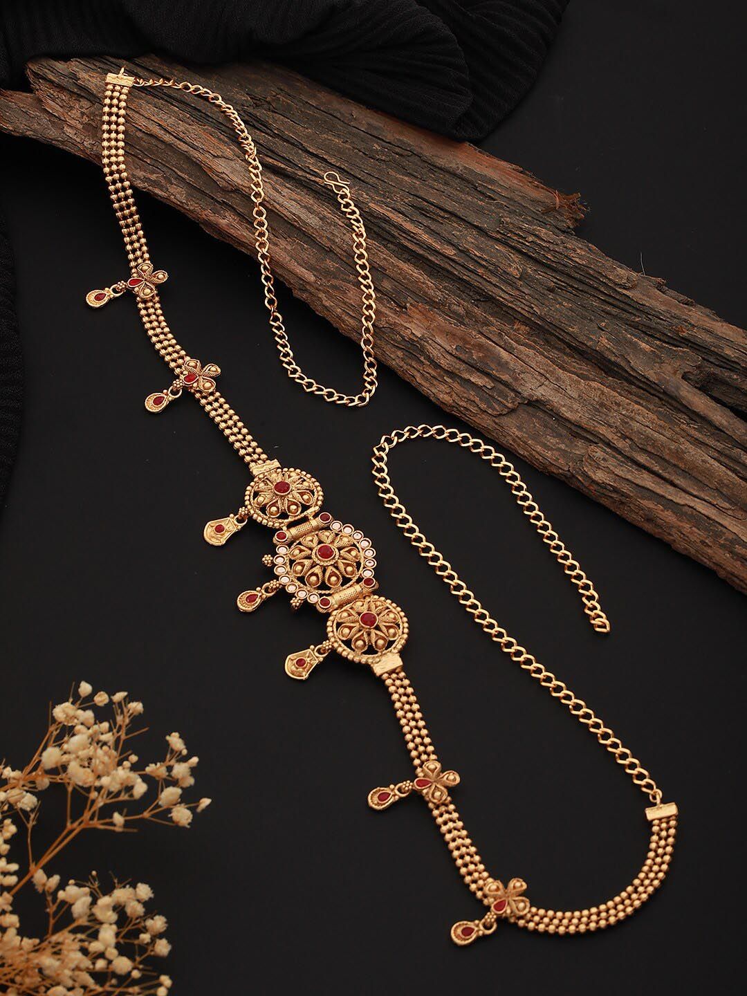 Saraf RS Jewellery Gold-Plated Kundan-Studded Waistchain