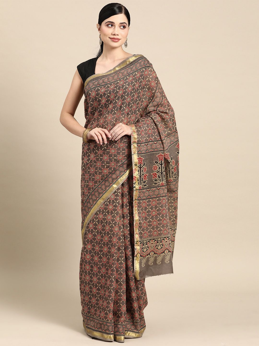 Libas Ethnic Motifs Printed Pure Cotton Saree Price in India