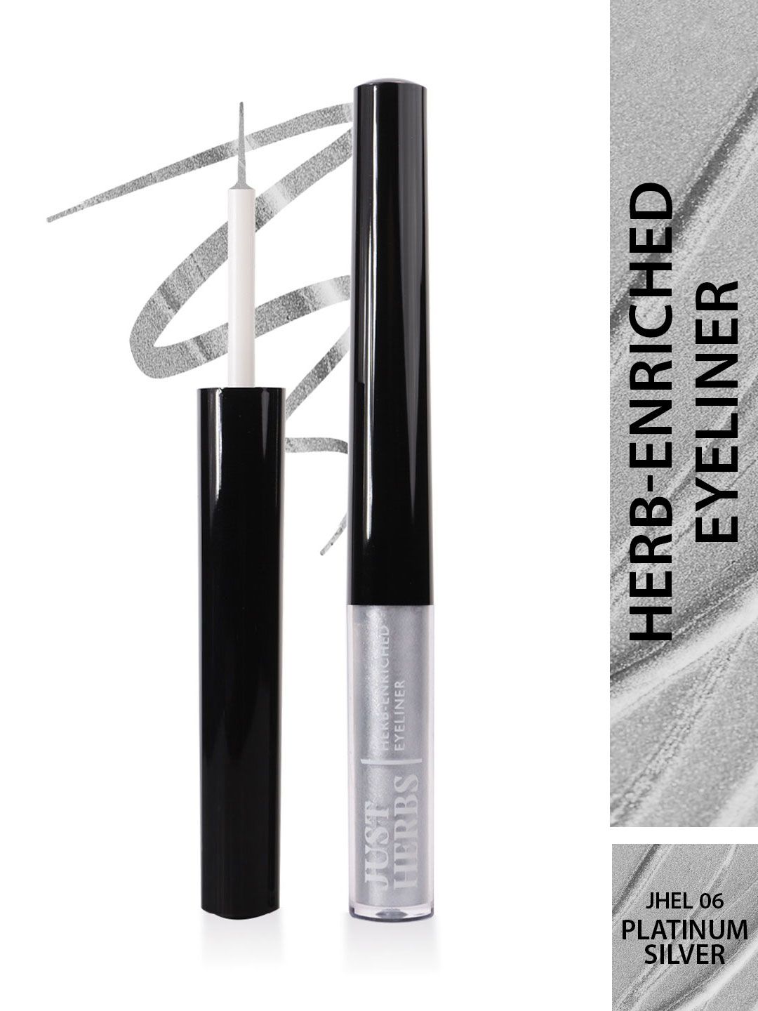 Just Herbs Waterproof Herb-Enriched Liquid Eyeliner 2.5 ml - Platinum Silver