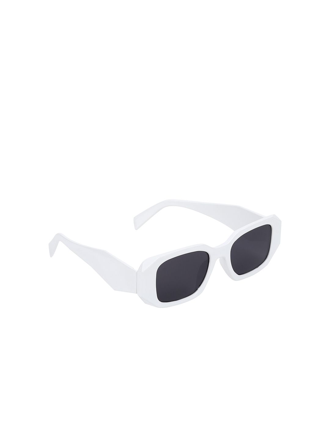 CRIBA Full Rim Rectangle Sunglasses with UV Protected Lens CR_PRADA_WHT BLK