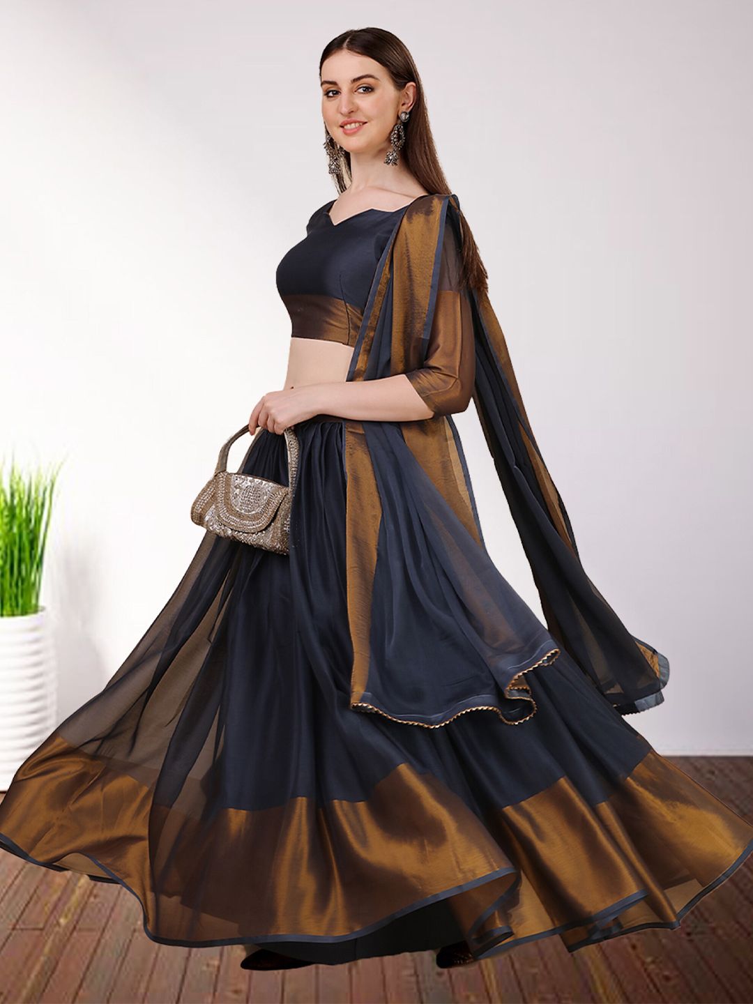 N ENTERPRISE Semi-Stitched Lehenga & Unstitched Blouse With Dupatta Price in India