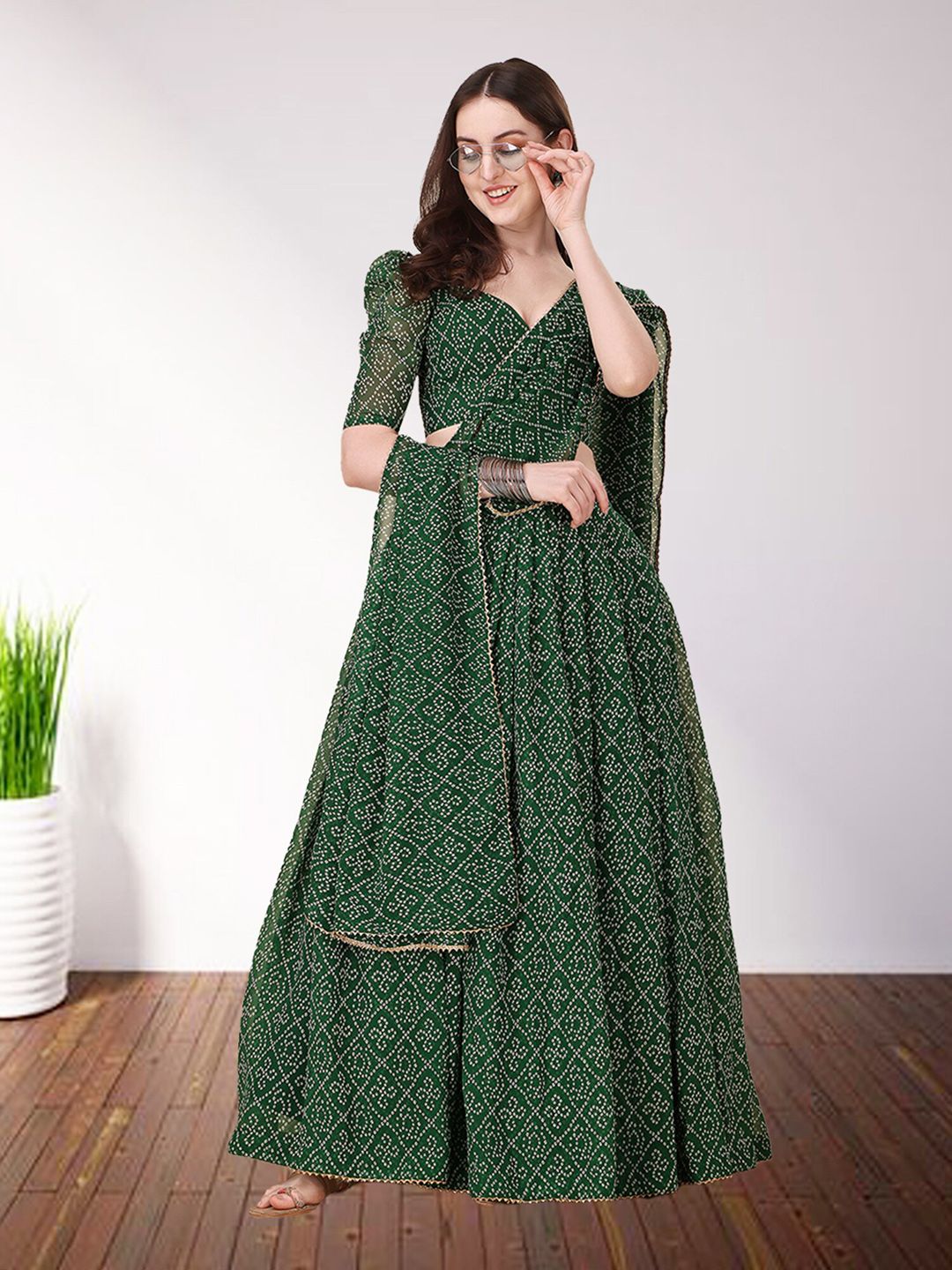 N N ENTERPRISE Printed Semi-Stitched Lehenga & Unstitched Blouse With Dupatta Price in India