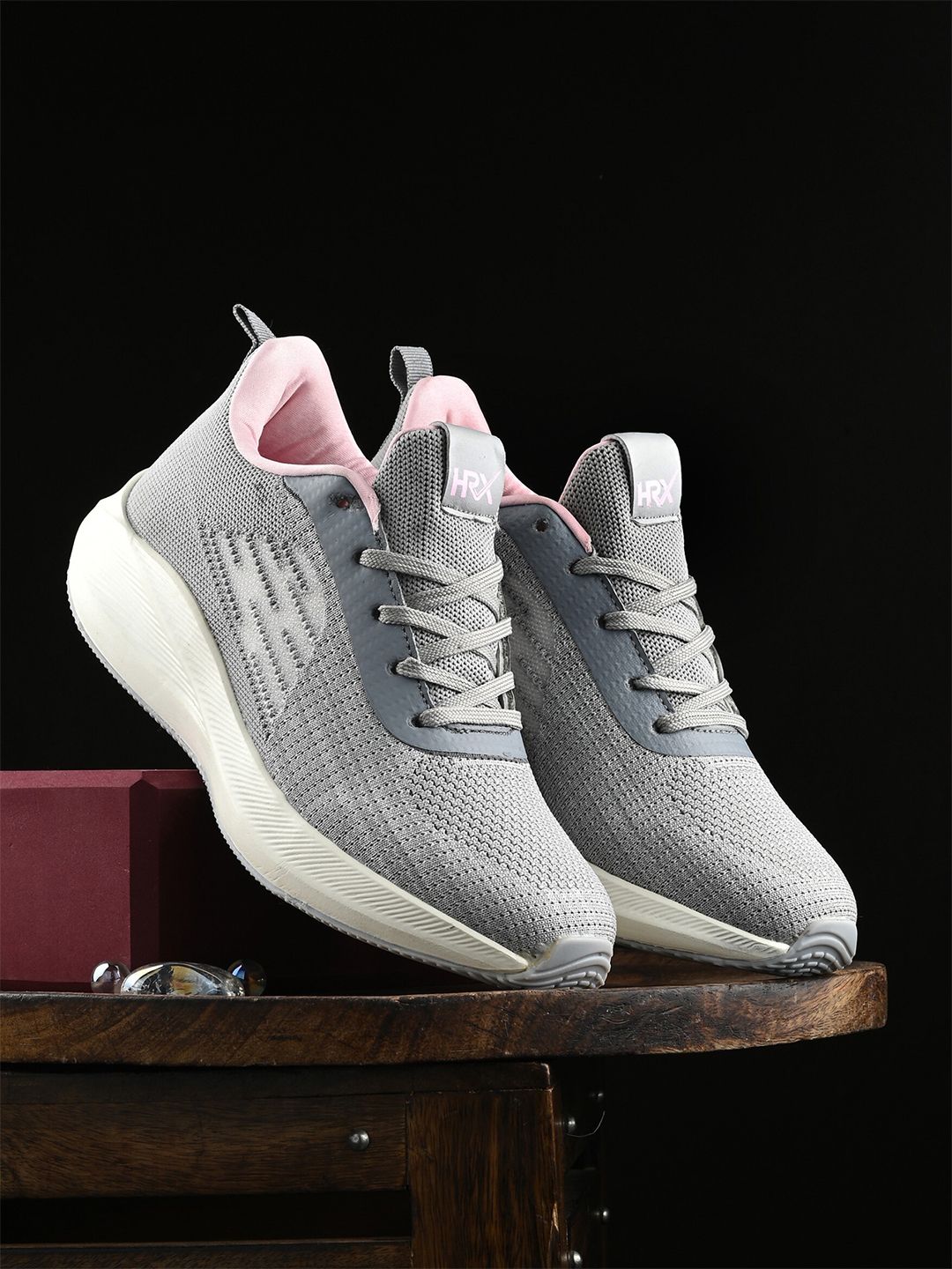 HRX by Hrithik Roshan Women Grey Flyknit Technology Running Shoes