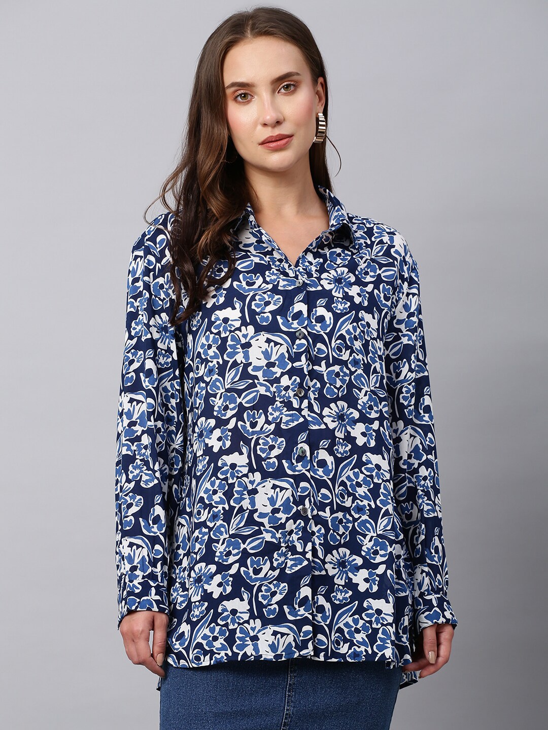 Chemistry Floral Printed Shirt Style Top Price in India