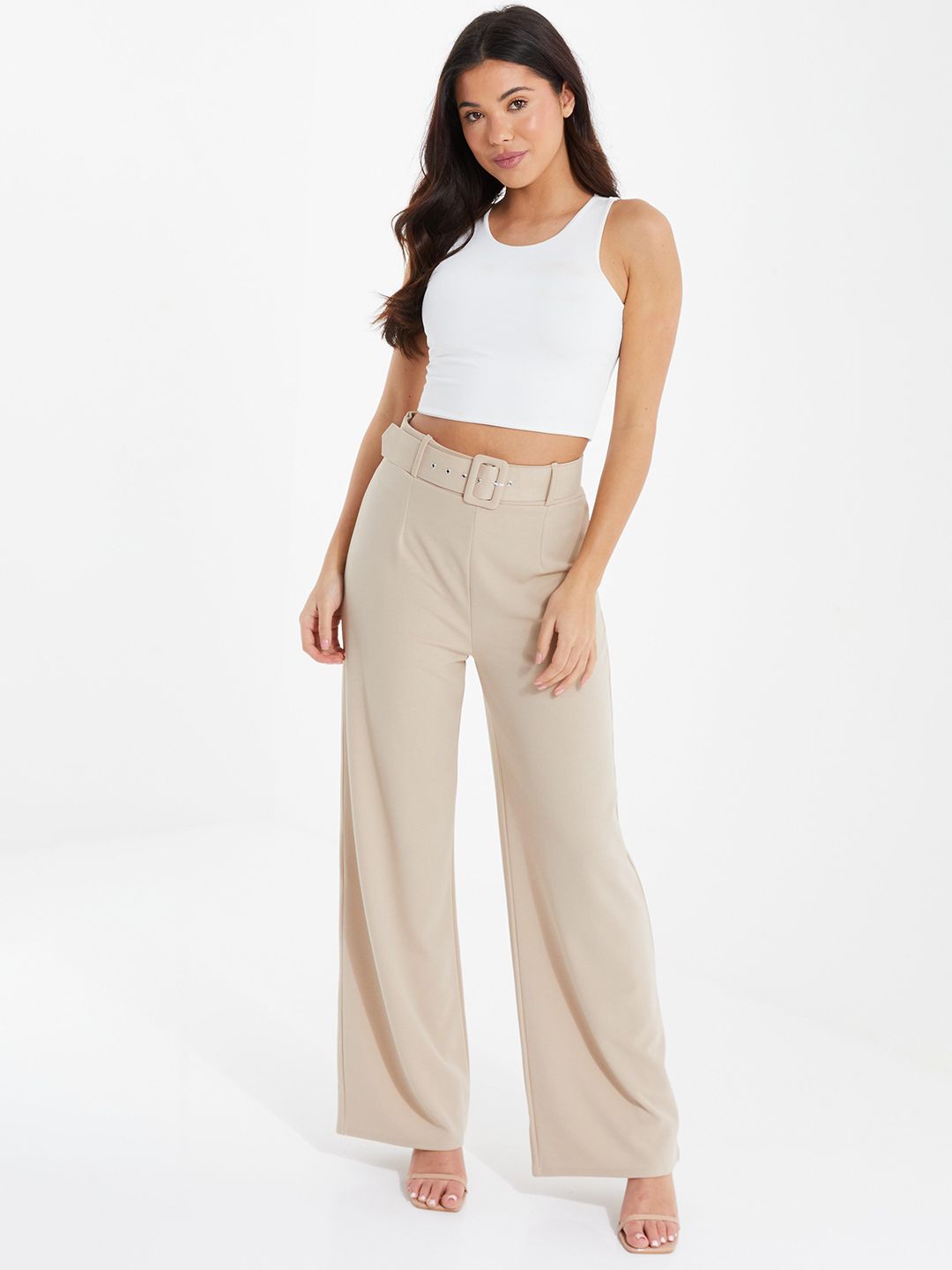 QUIZ Women High-Rise Relaxed Flared Trousers Price in India