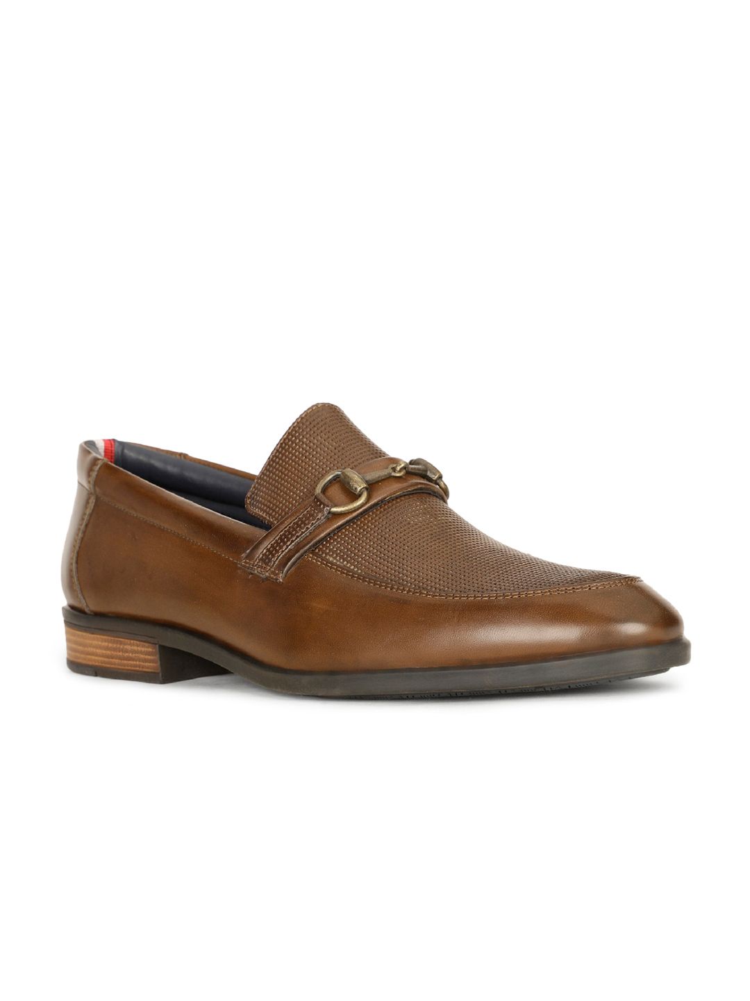 Bata Men Textured Comfort Insole Horsebit Loafers