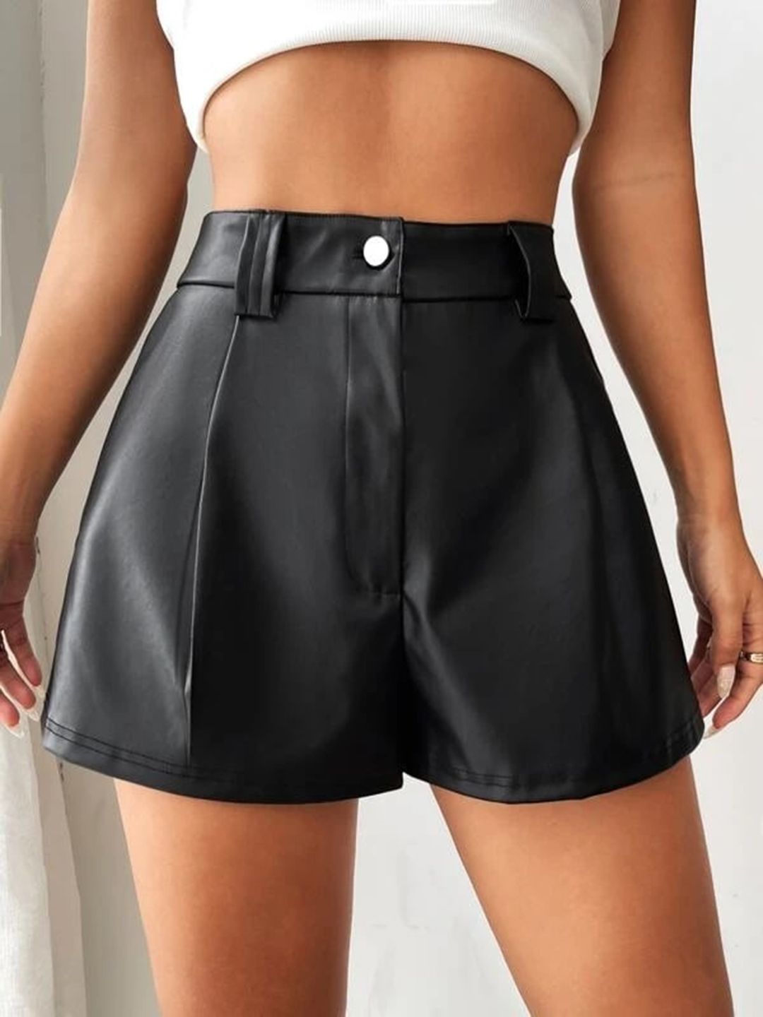 BAESD Women Leather Skinny Fit Shorts Price in India