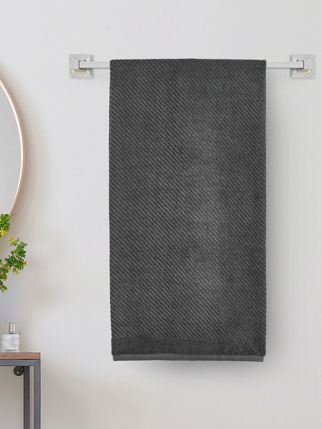 Home Centre Refresh Essence Grey 500 GSM Cotton Bath Towel