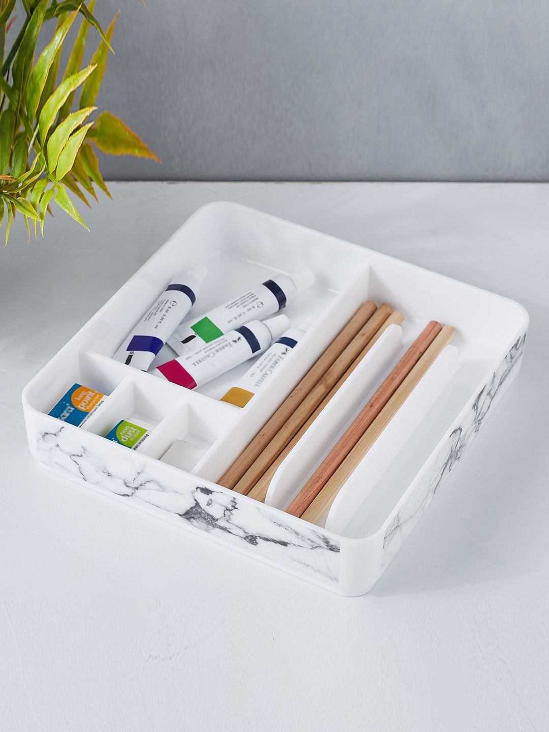 Home Centre Home Centre Orion White Printed Multi-Utility Organiser