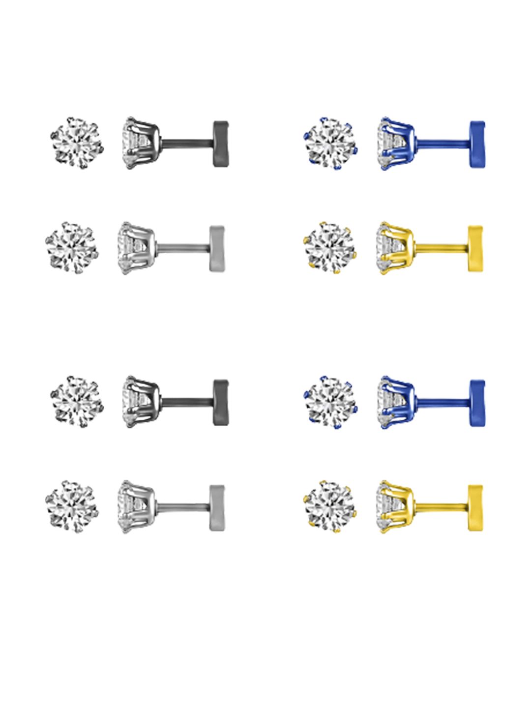MEENAZ Gold-Toned Contemporary Studs Earrings