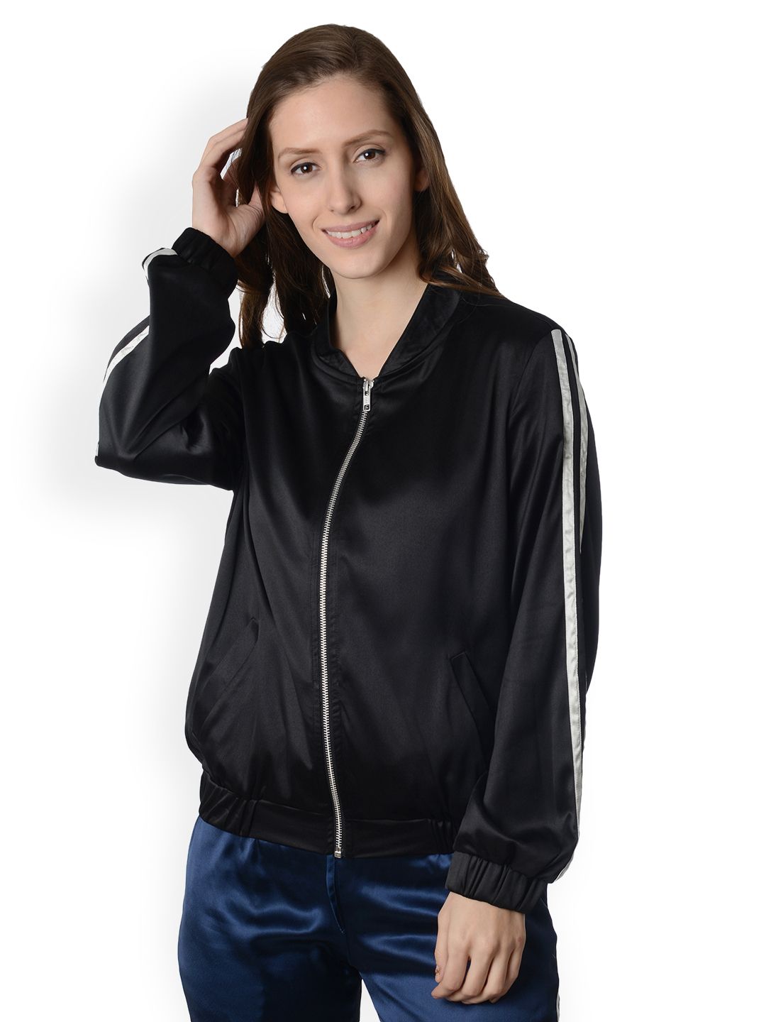 Da Intimo Women Black Solid Open Front Jacket Price in India