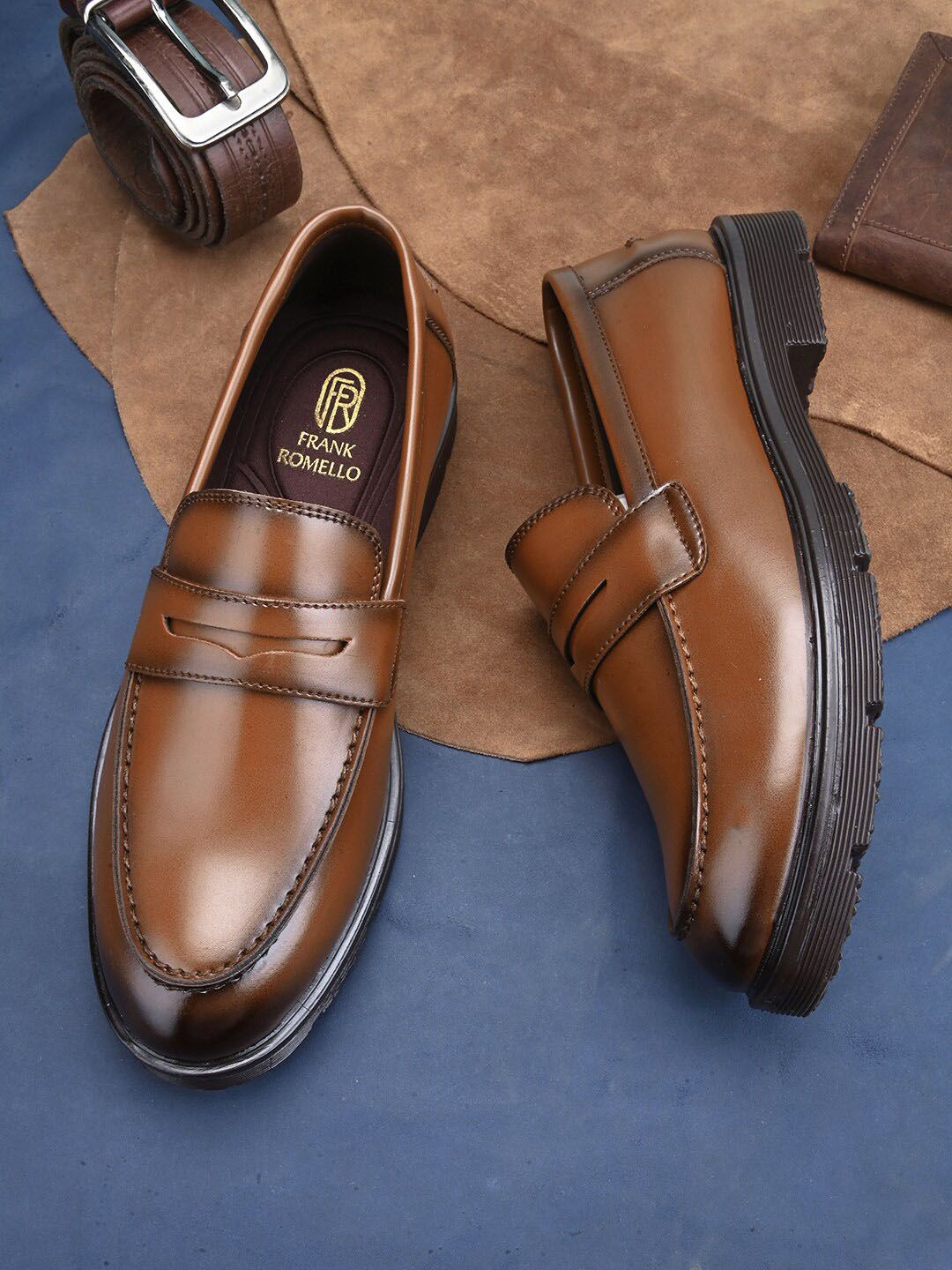 FRANKROMELLO Men Slip On Formal Loafers