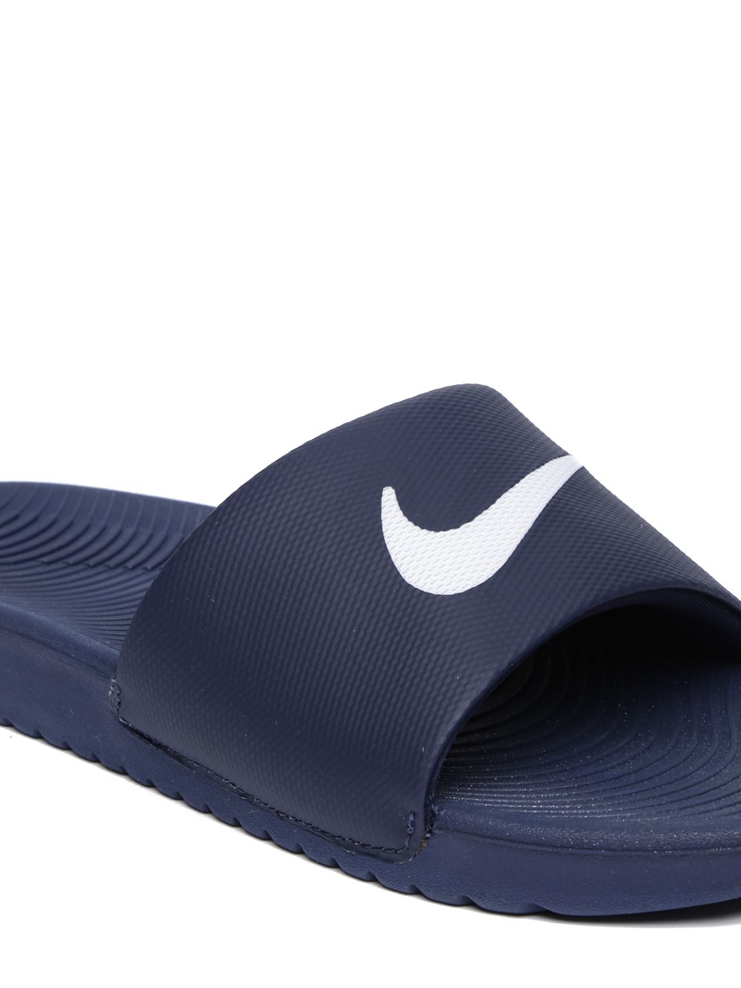 Buy Nike Men Navy Blue KAWA SLIDE Solid Slip-On Flip-Flops  display picture 2