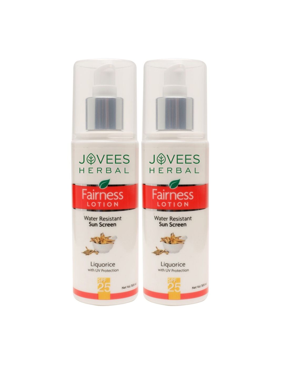 Jovees Set Of 2 Sunscreen Fairness SPF 25 Lotion For Oily - Sensitive & Dry Skin -100mlEch