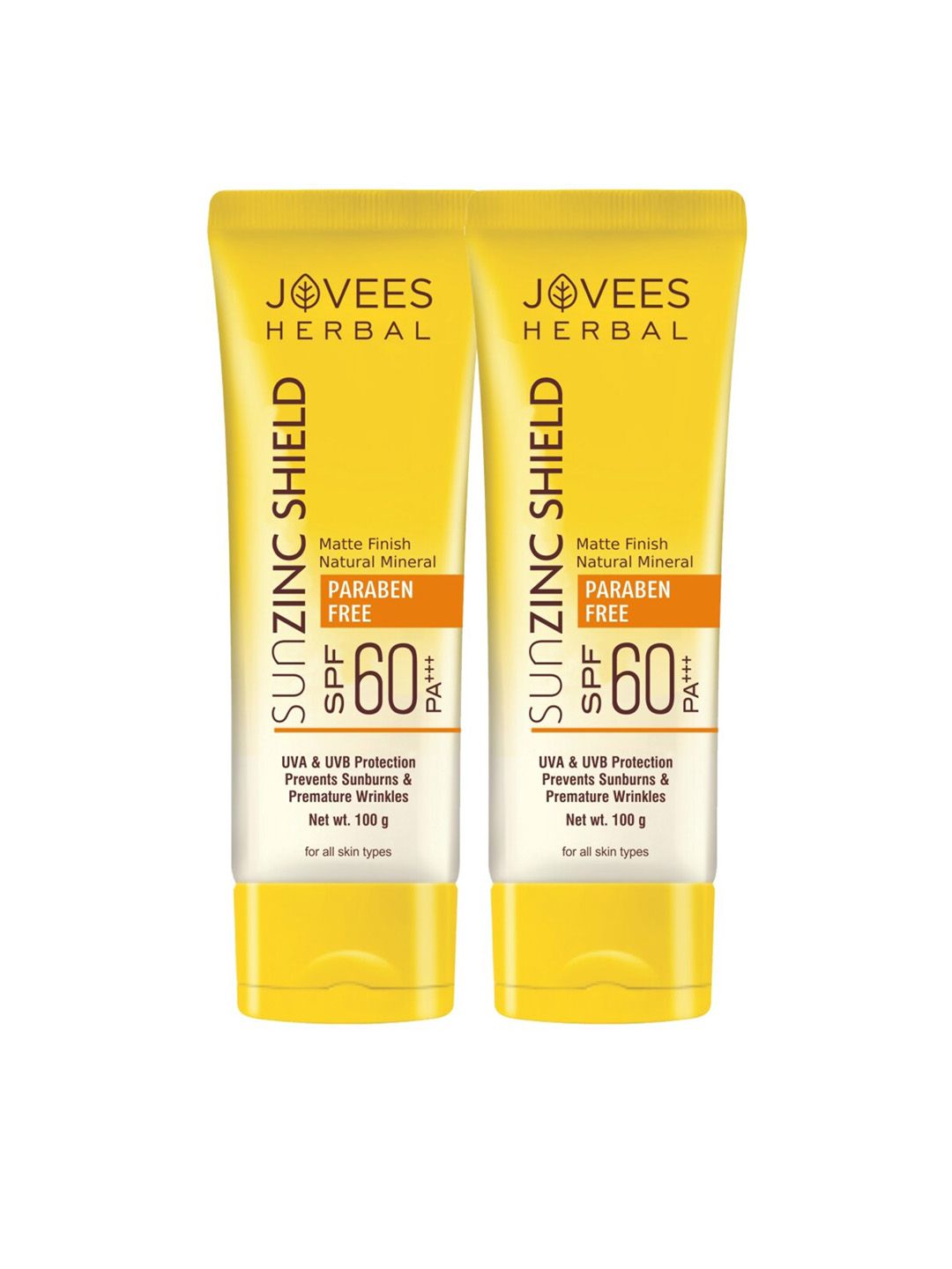 Jovees Set of 2 Sun Zinc Shield With Matte Finish & SPF 60 - 100g Each