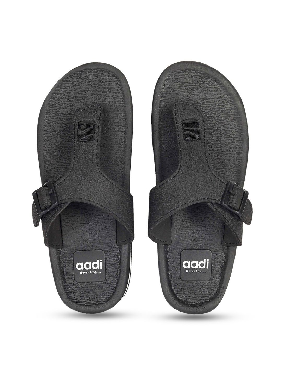 aadi Men Textured Thong Flip-Flops