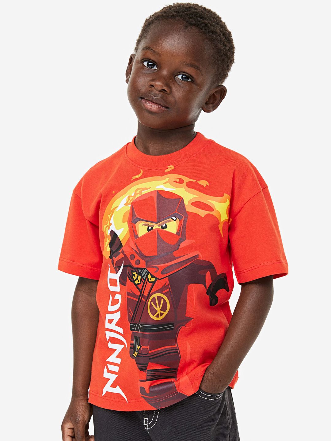 Buy H&M Boys Ninjago Printed Pure Cotton Tshirt - Tshirts for Boys